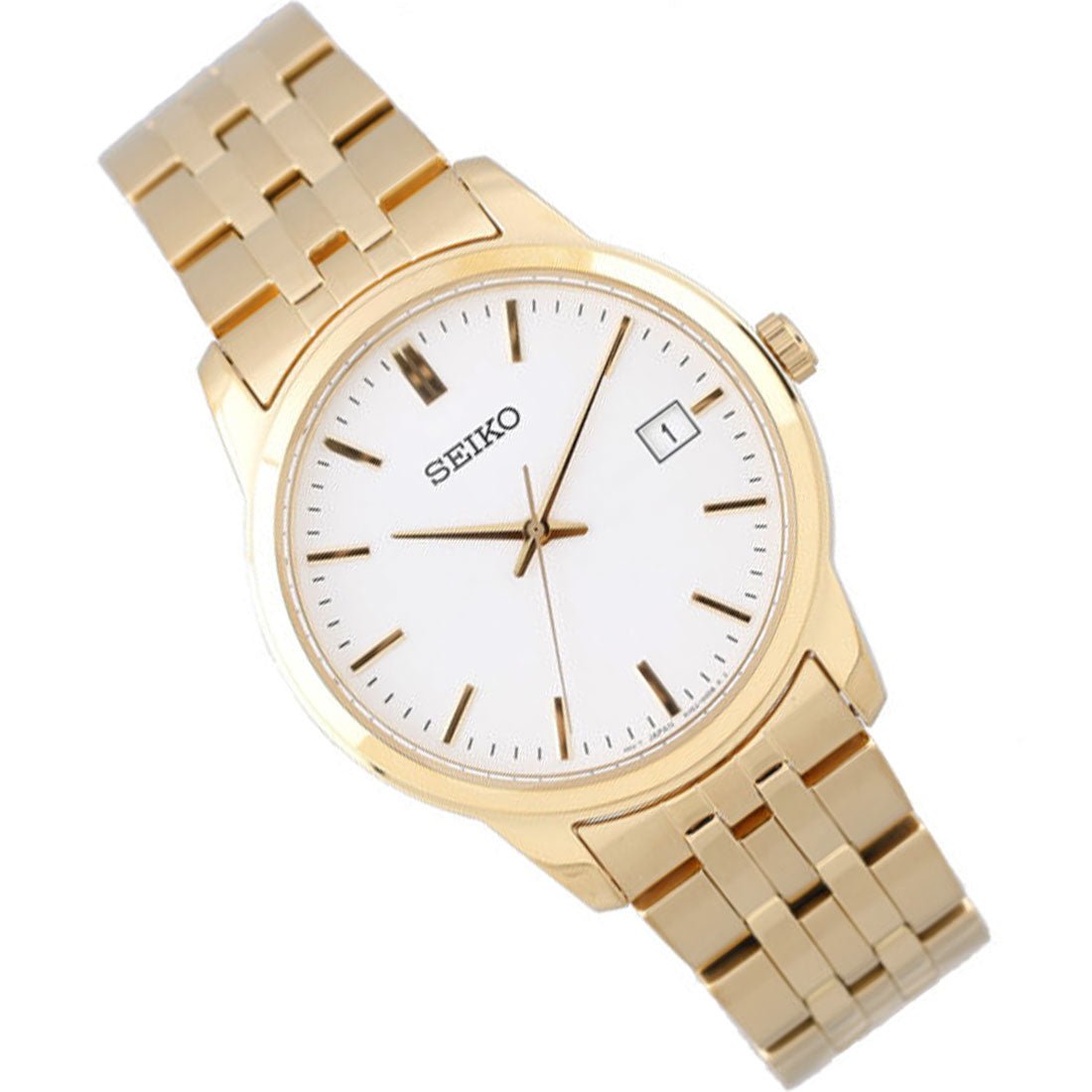 Seiko SUR404P1 SUR404 Gold Stainless Steel White Dial Fashion Watch -Seiko