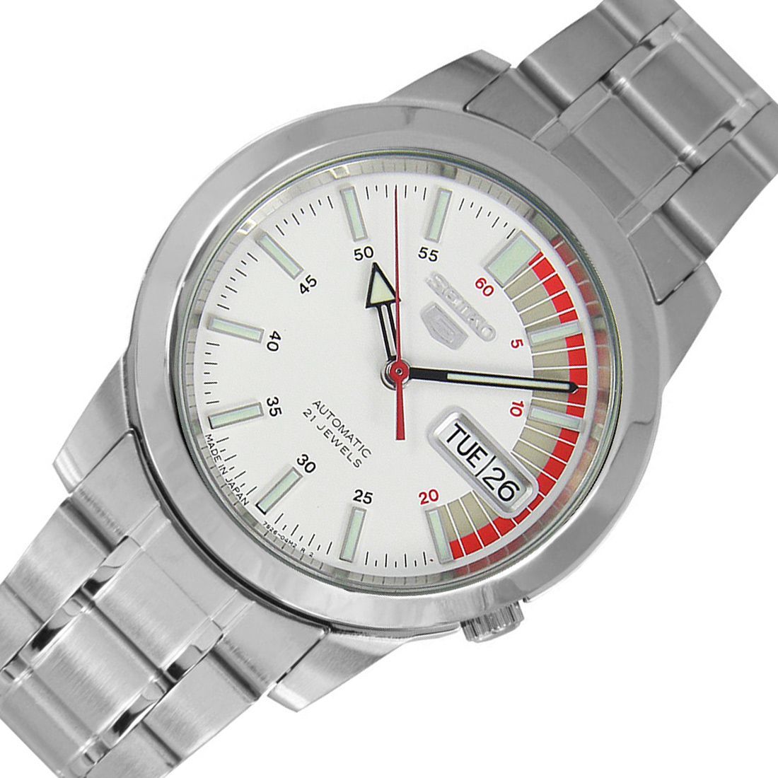 Seiko White Dial Automatic SNKK25J1 SNKK25 Japan Made Watch -Seiko
