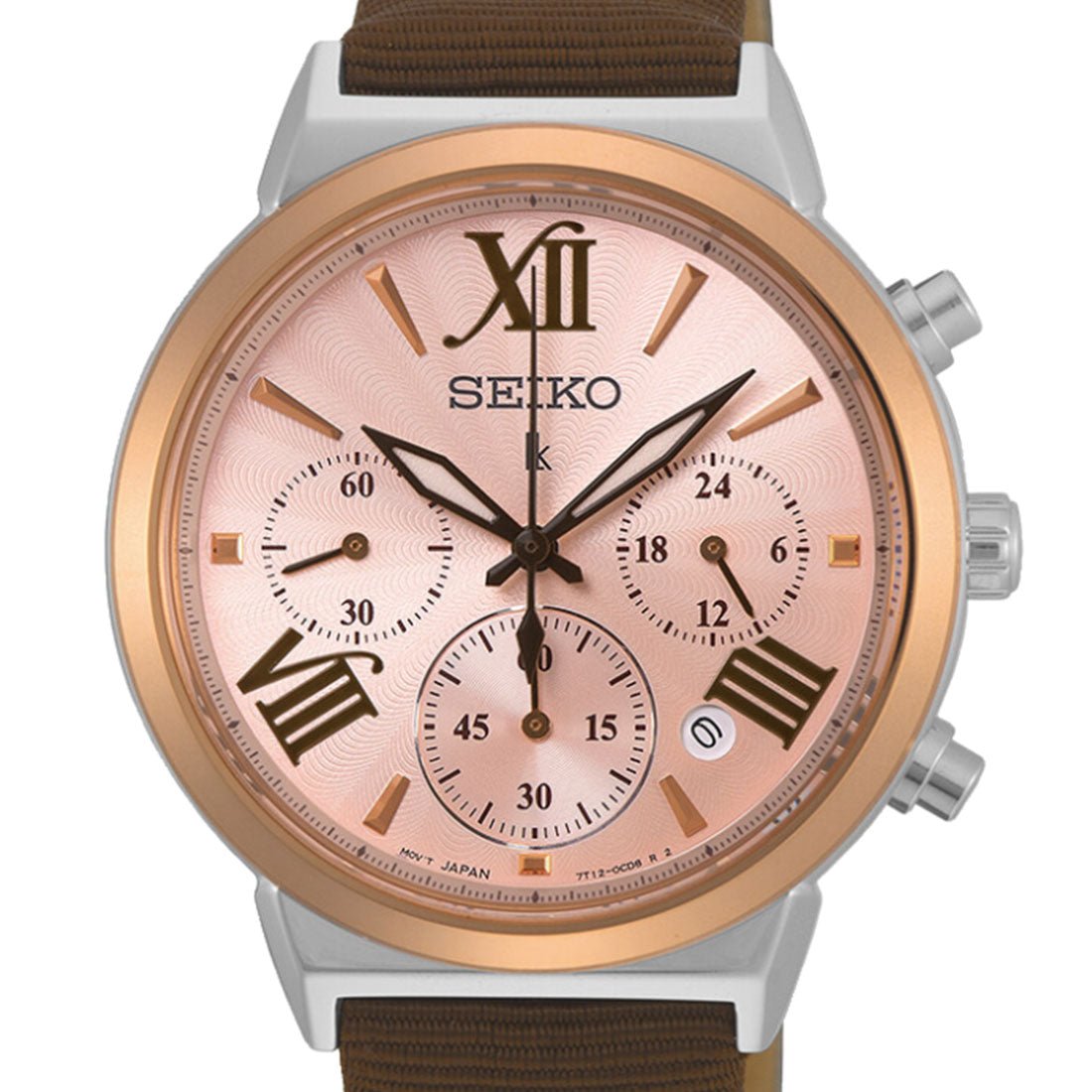 Seiko Womens Lukia Leather SRWZ68 SRWZ68P1 SRWZ68P Chronograph Fashion Watch -Seiko