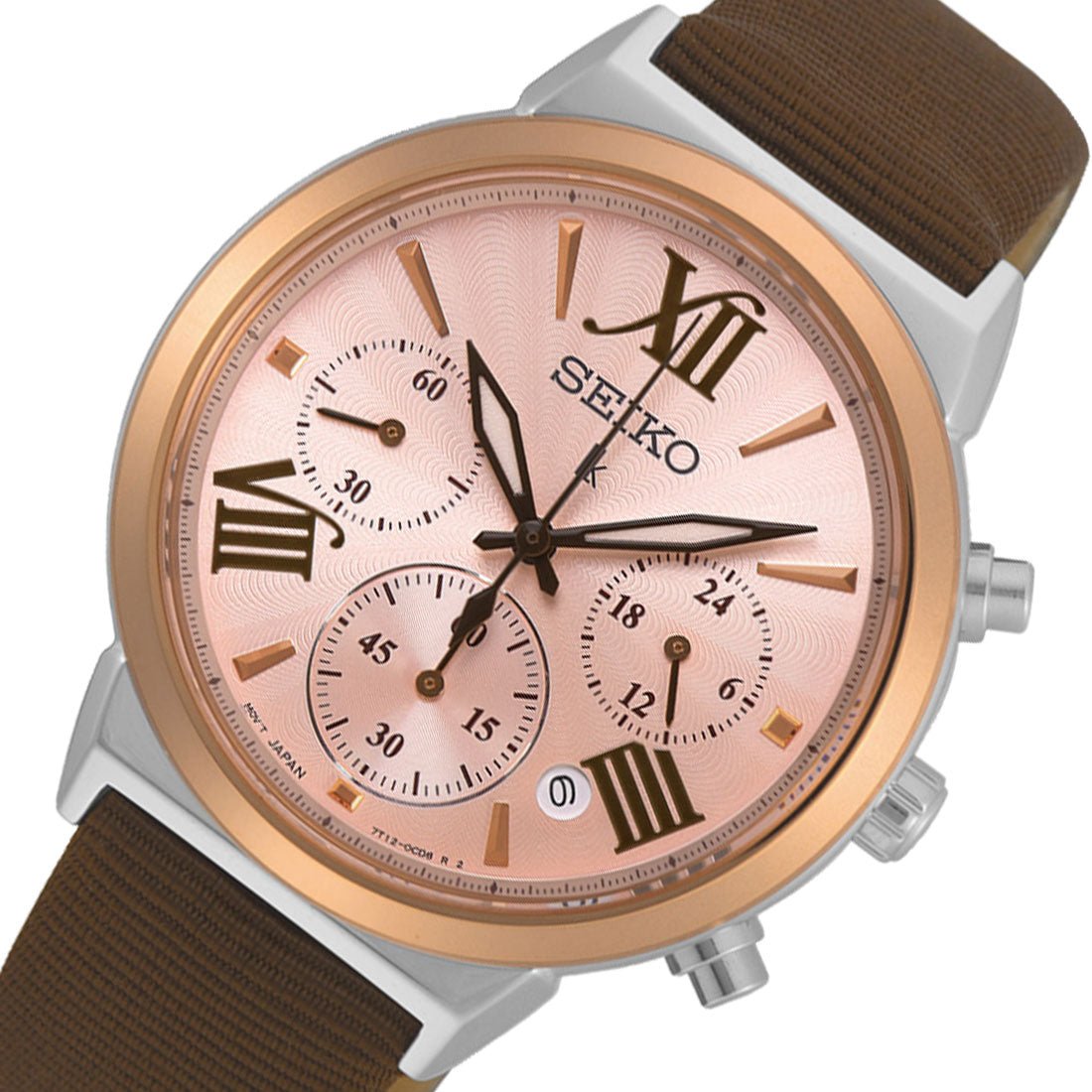 Seiko Womens Lukia Leather SRWZ68 SRWZ68P1 SRWZ68P Chronograph Fashion Watch -Seiko