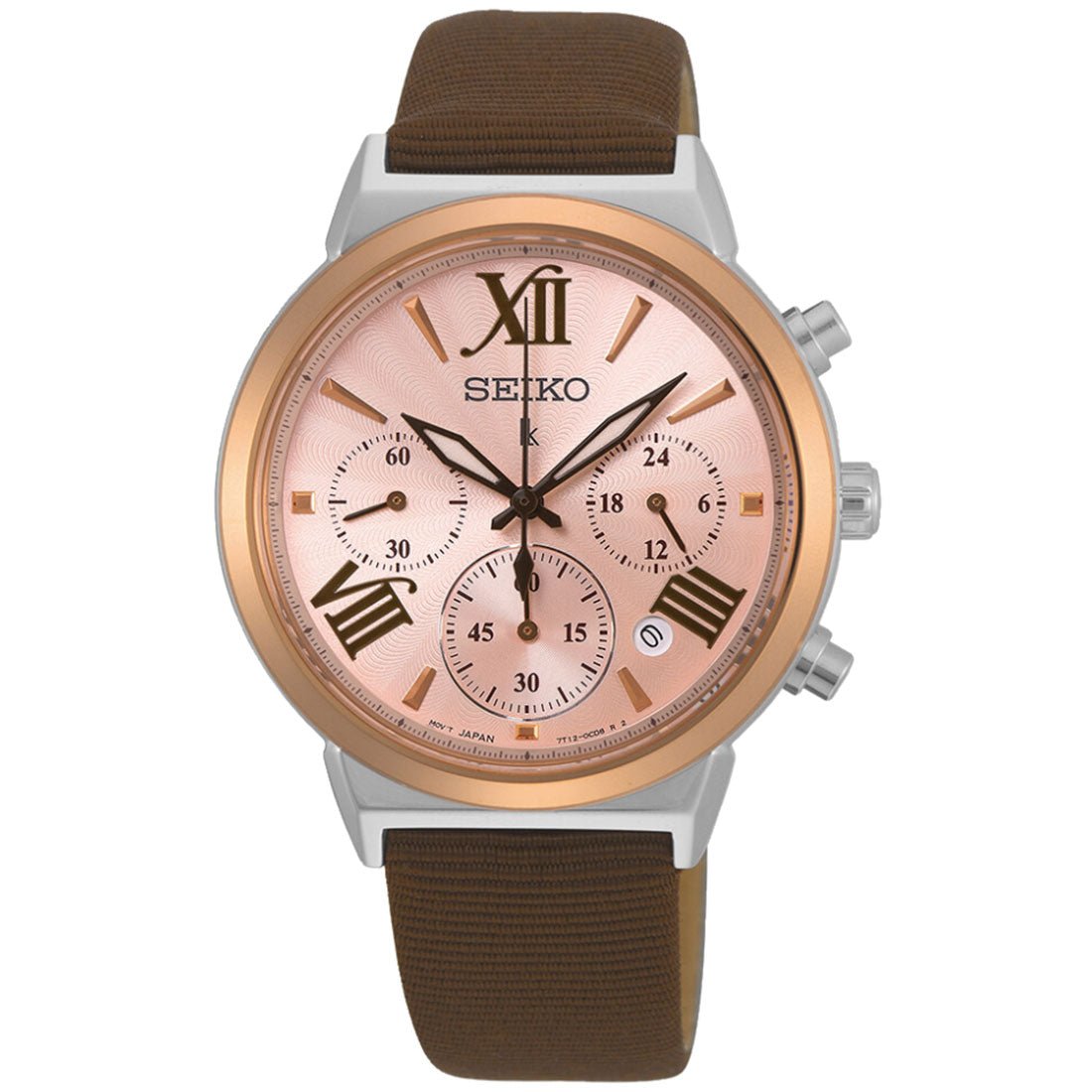 Seiko Womens Lukia Leather SRWZ68 SRWZ68P1 SRWZ68P Chronograph Fashion Watch -Seiko