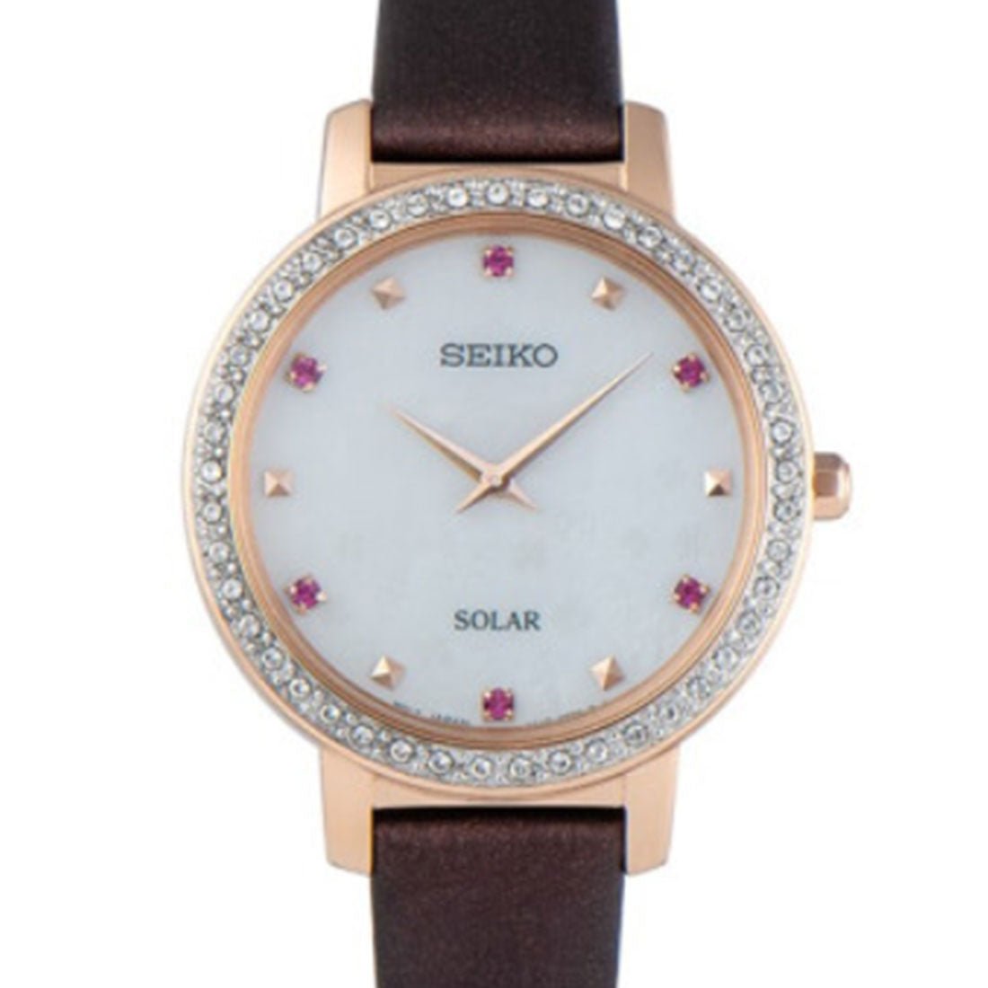 Seiko Womens Solar SUP450P1 SUP450 SUP450P Crystal Bezel Fashion Watch -Seiko