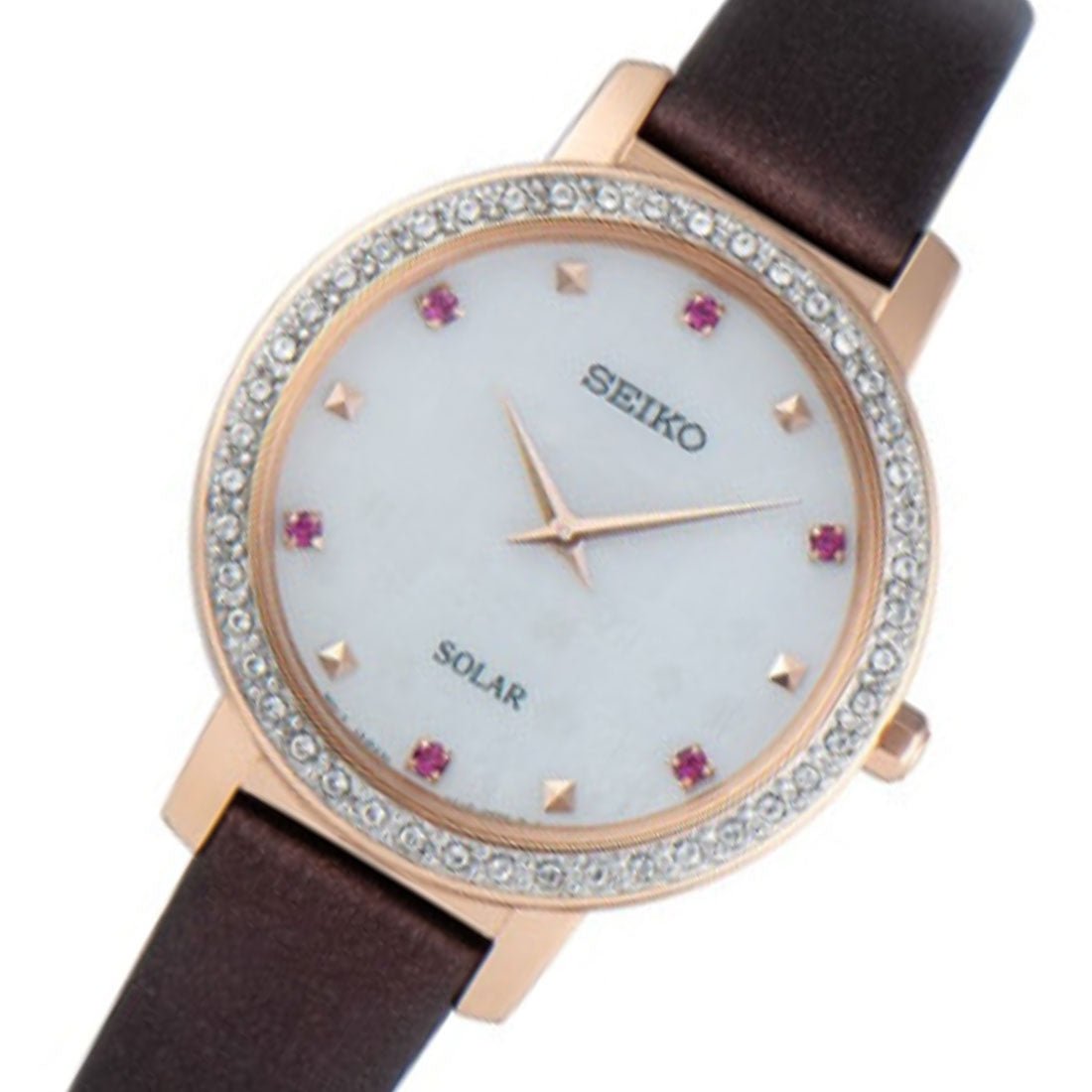 Seiko Womens Solar SUP450P1 SUP450 SUP450P Crystal Bezel Fashion Watch -Seiko