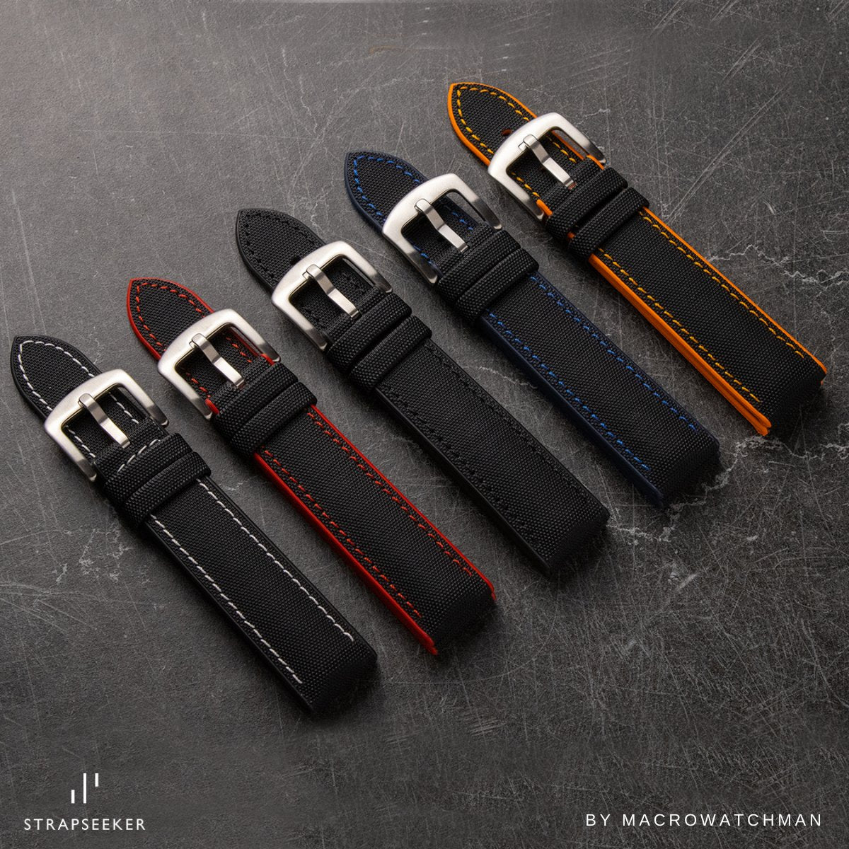 Luca Canvas Nylon & FKM Rubber Hybrid Performance Strap Blue