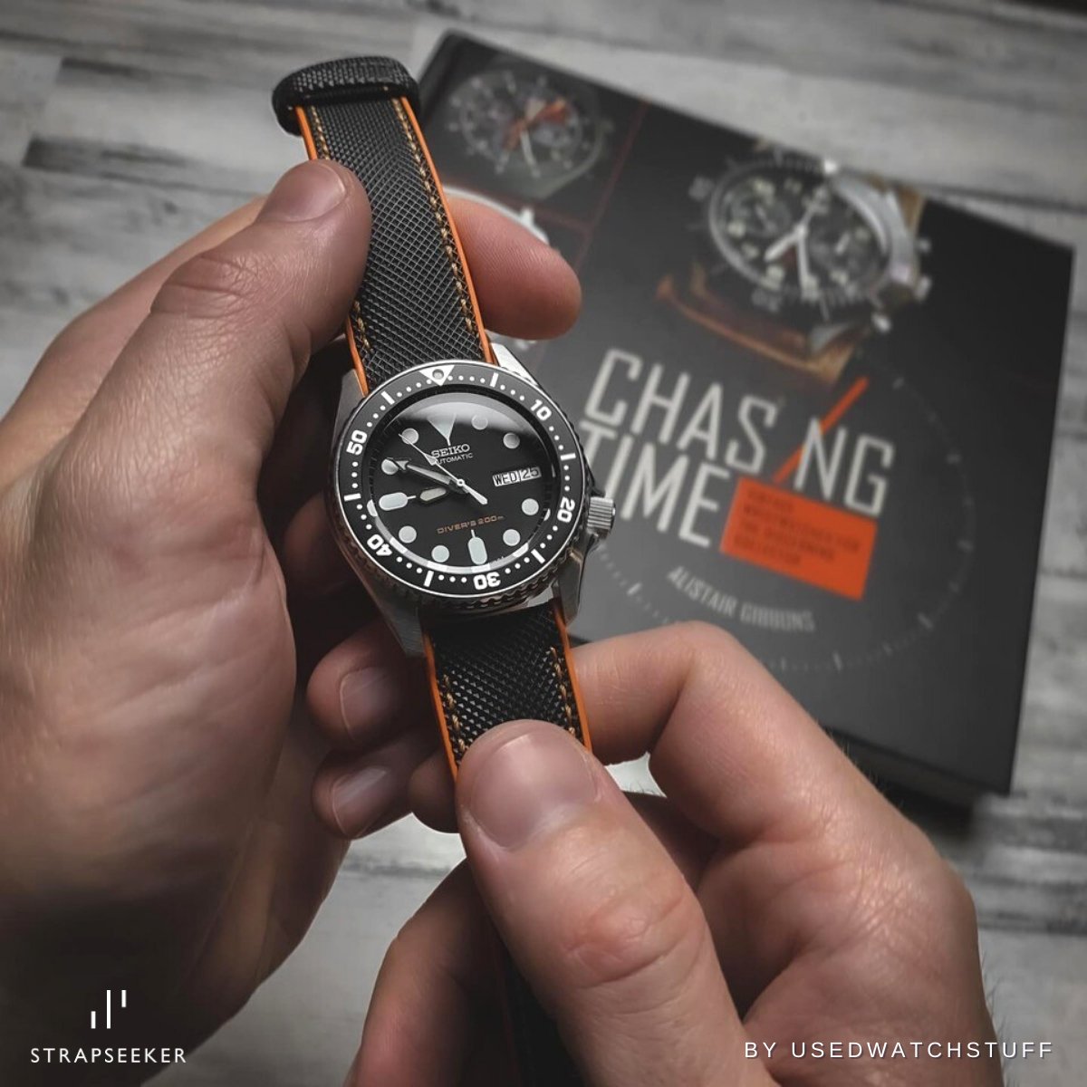 #color_Black Nylon Orange Stitch / Orange FKM Rubber