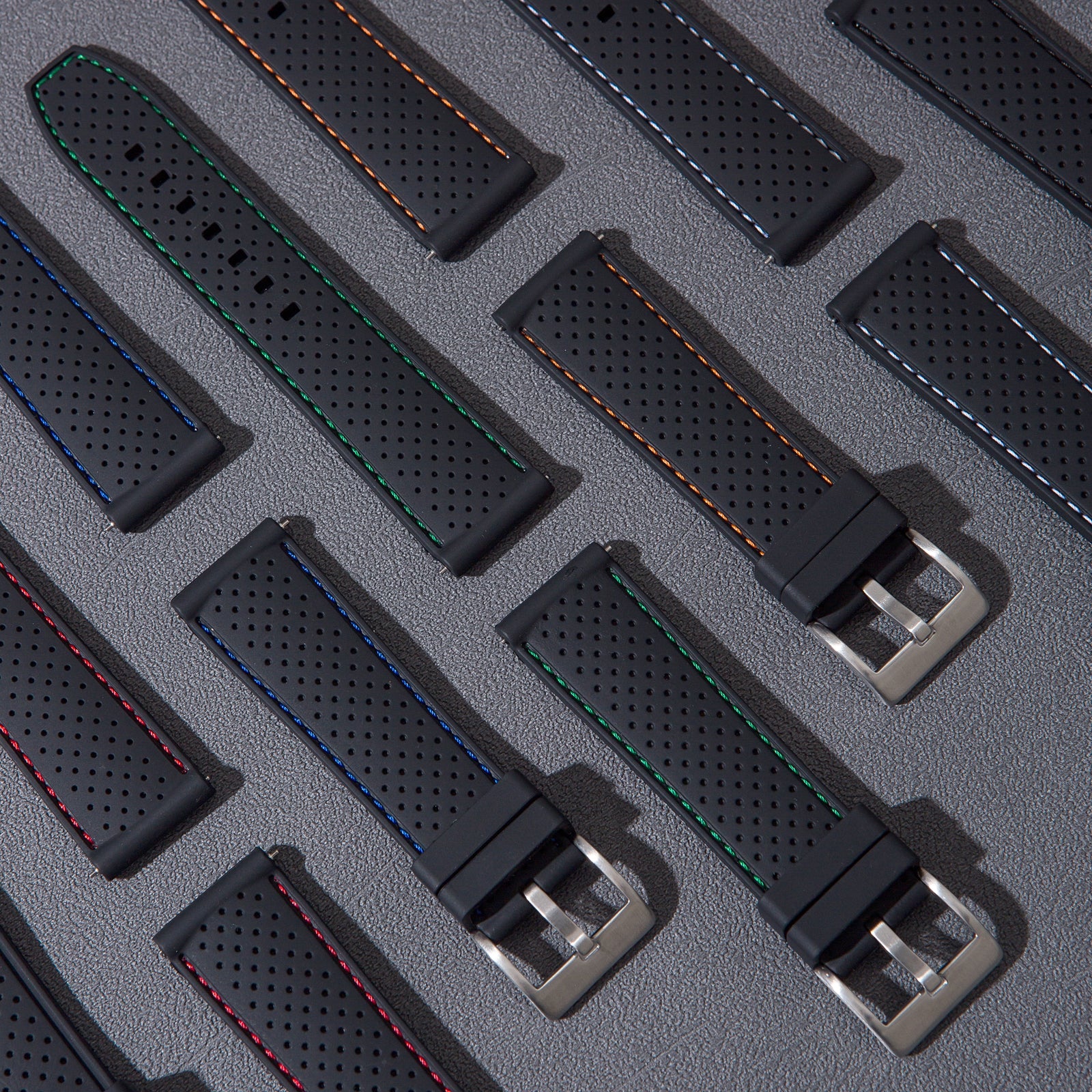 20mm 22mm Silicone Watch Straps High Tensile Perforated Silicone Straps 20mm-22mm-silicone-watch-straps-high-tensile-perforated-silicone-straps