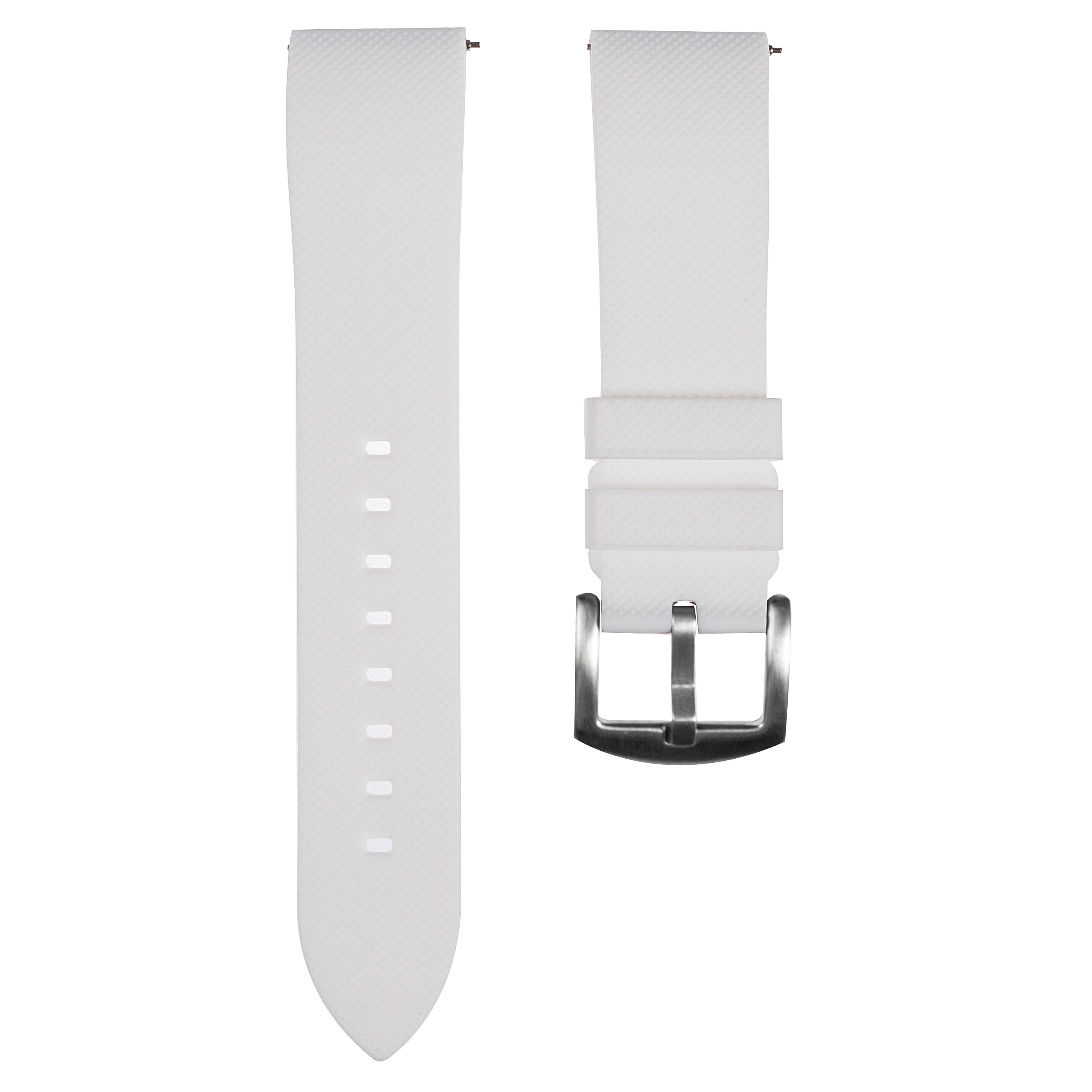 Textured Soft Silicone Strap - Quick-Release -White (2402)