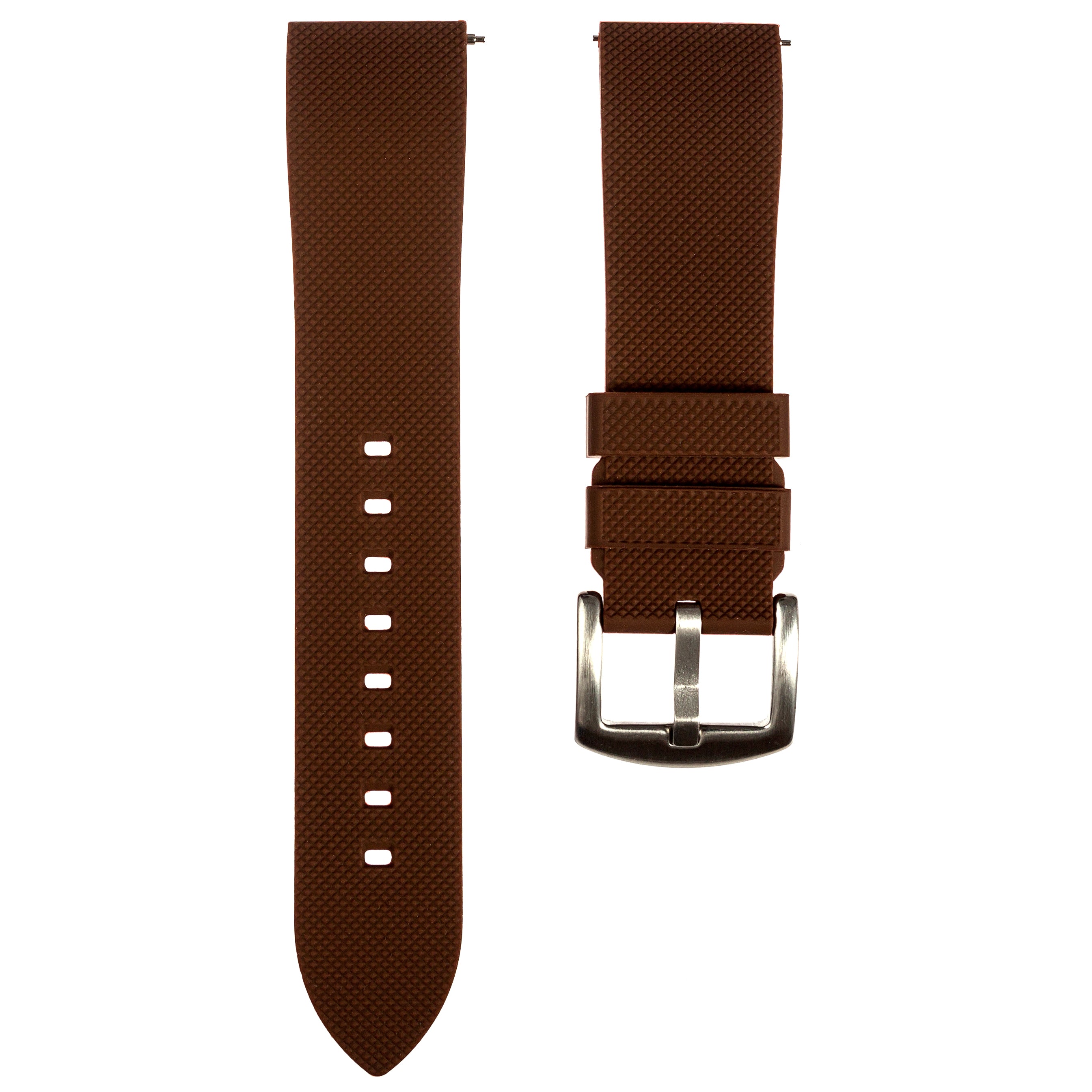 Textured Soft Silicone Strap - Quick-Release – Brown (2402)