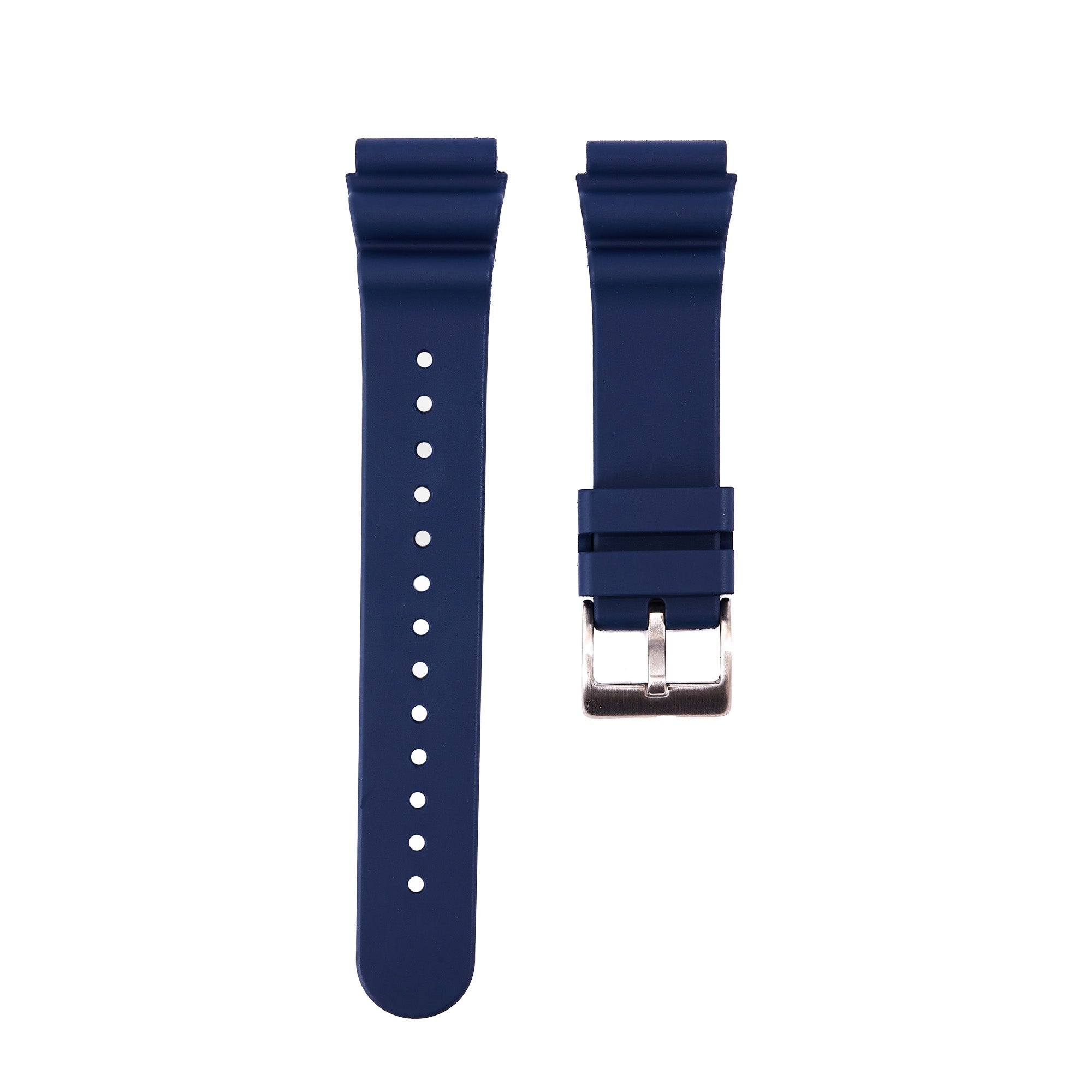 Wave FKM Rubber Strap-Compatible with Seiko Watches-Blue (2413)