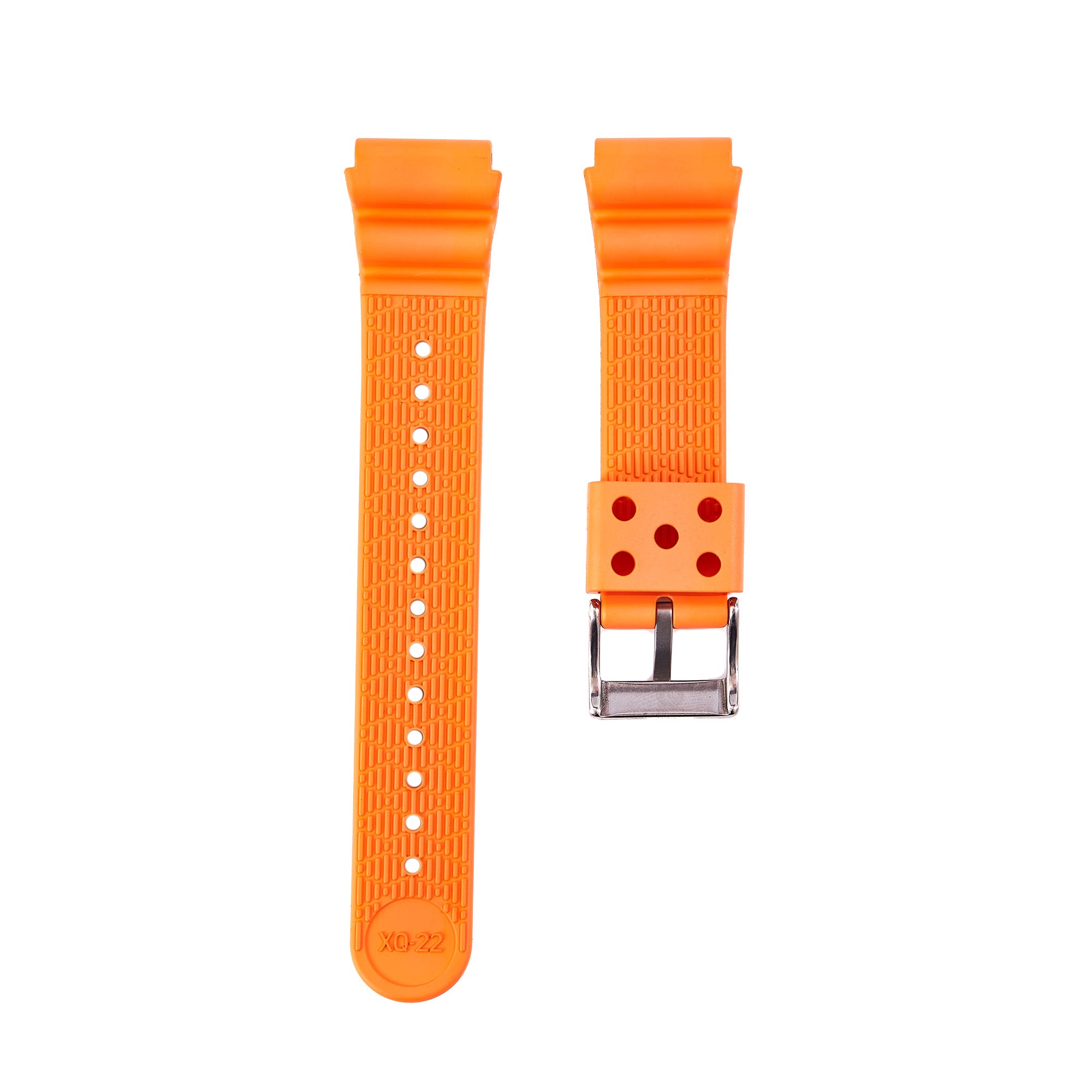 Wave FKM Rubber Strap-Compatible with Seiko Watches-Orange (2413)