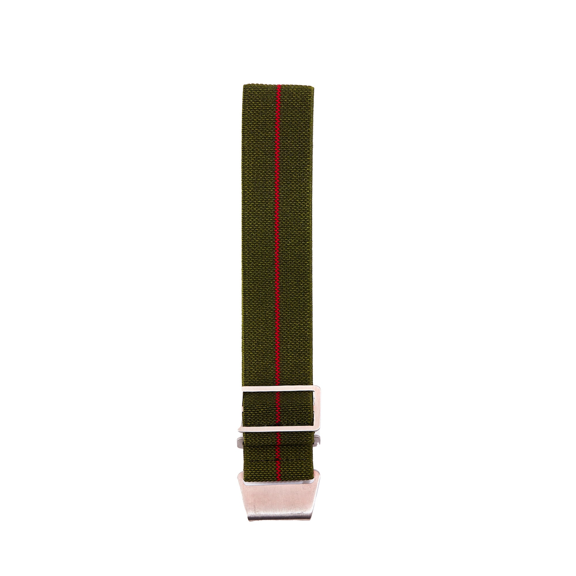 Marine Nationale Parachute Elastic Loop Strap Army Green with Red Line (2417)