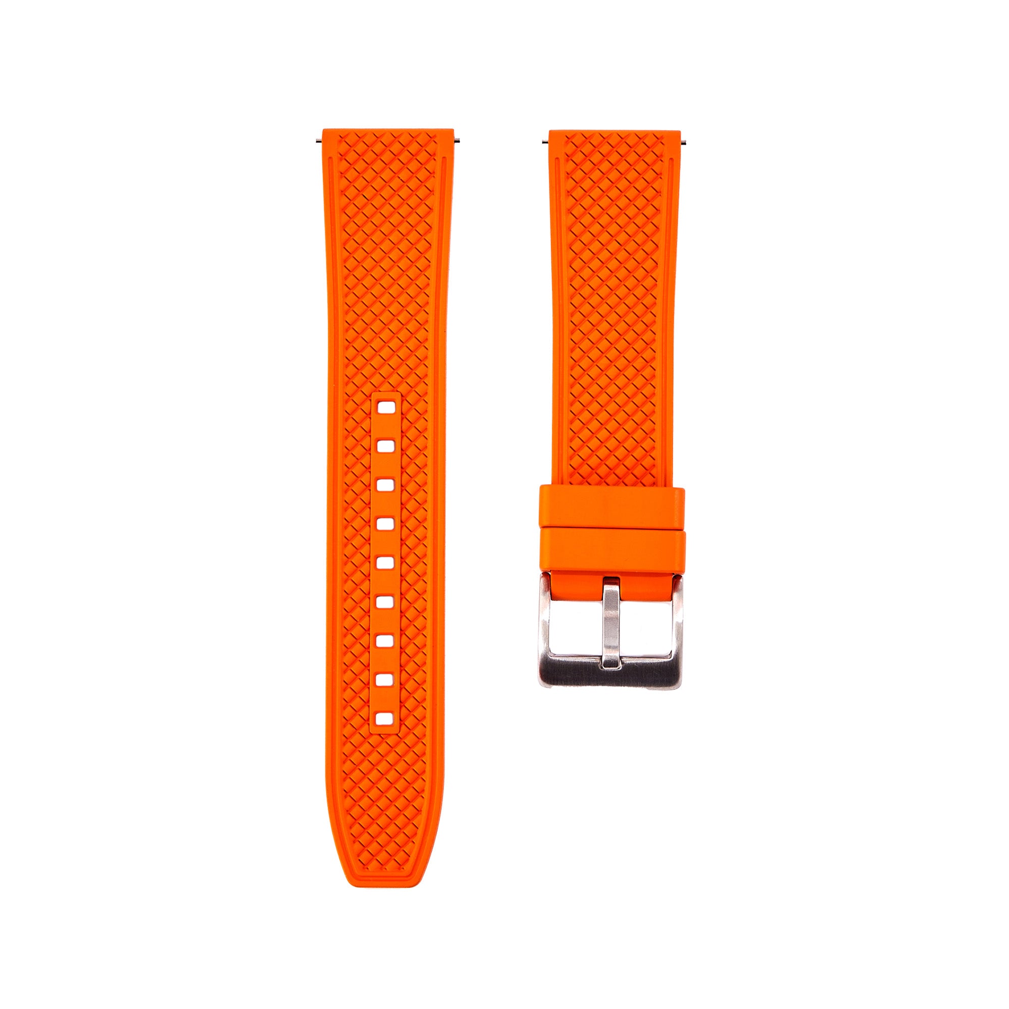 Checker Vulcanised FKM Rubber Strap-Quick-Release – Orange (2419)