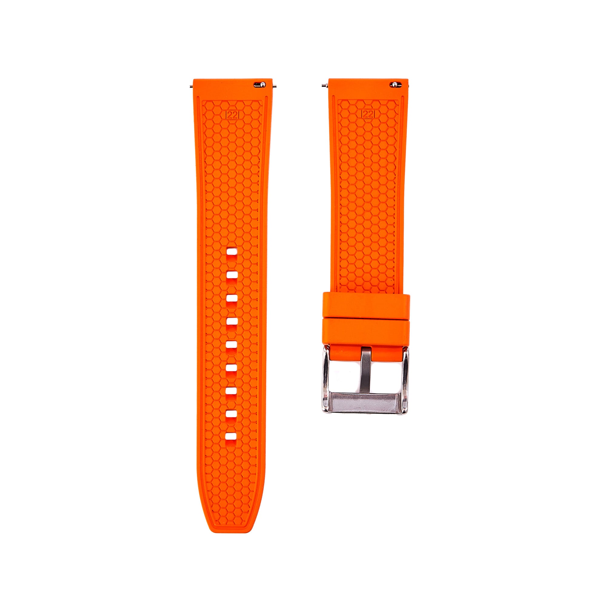 Checker Vulcanised FKM Rubber Strap-Quick-Release – Orange (2419)