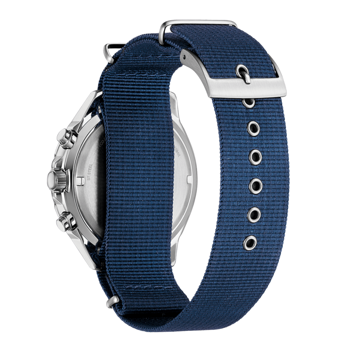Citizen AT2500-19A AT2500 Eco-Drive White Dial Photovoltaic Blue Nylon Mens Watch