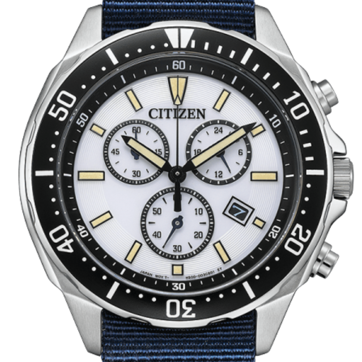 Citizen AT2500-19A AT2500 Eco-Drive White Dial Photovoltaic Blue Nylon Mens Watch