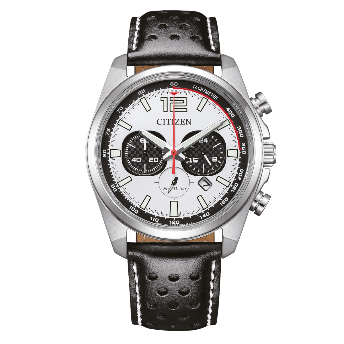 Citizen CA4640-09A Eco-Drive Chronograph: Sporty White Leather