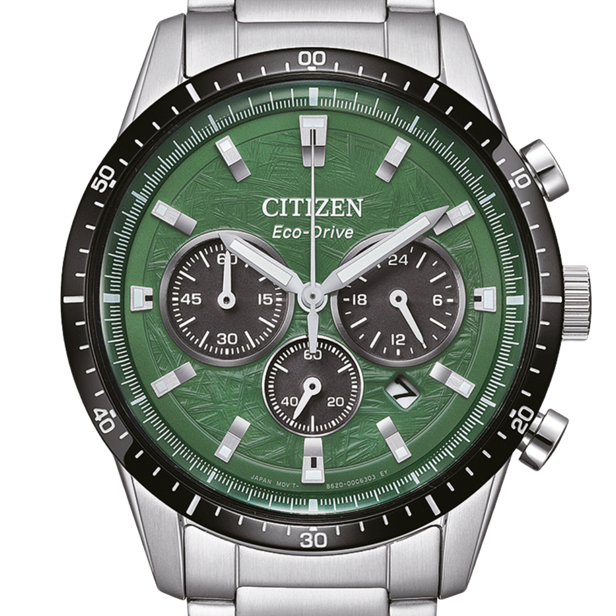 Citizen CA4624-56X Eco-Drive Chronograph: Sporty Green Steel