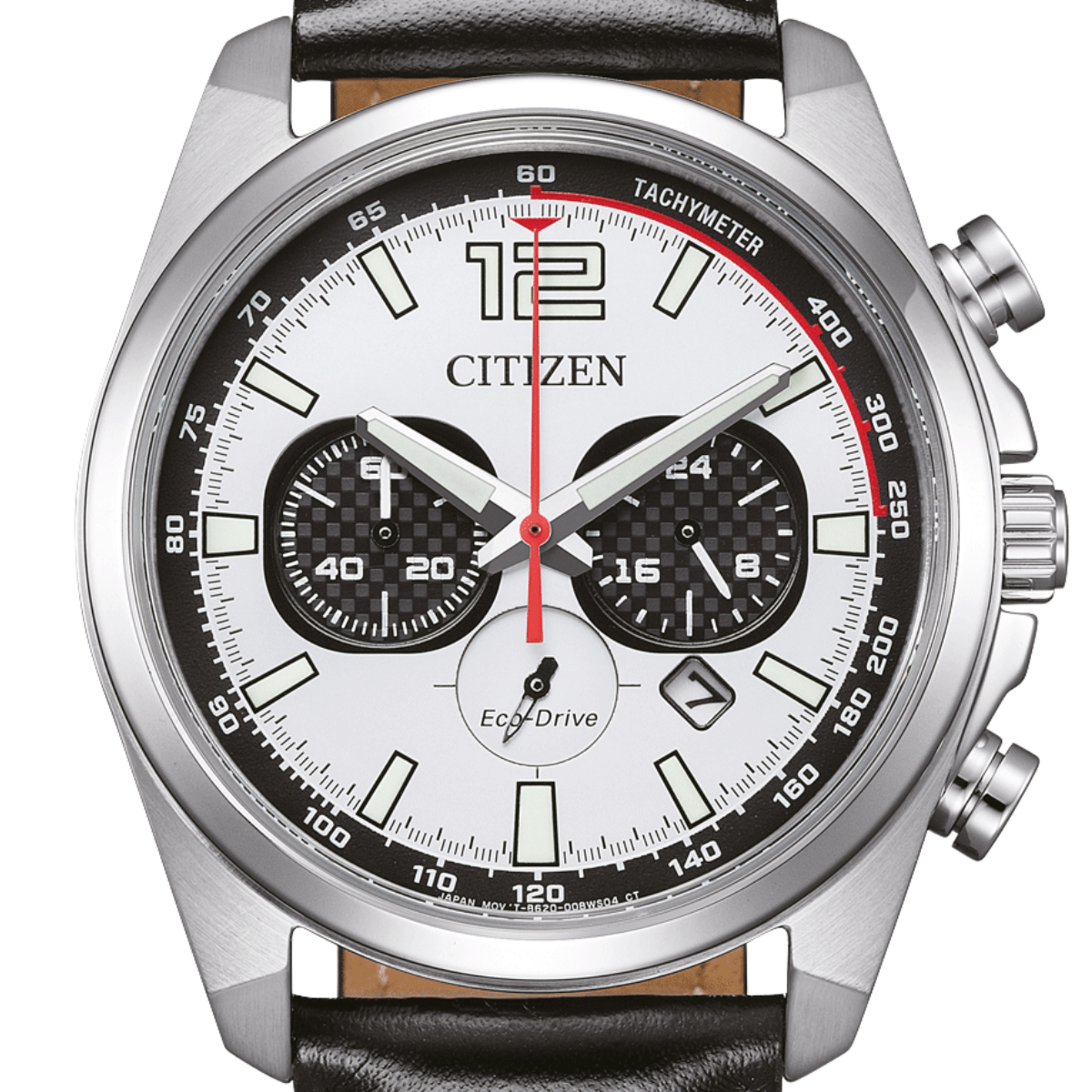 Citizen CA4640-09A Eco-Drive Chronograph: Sporty White Leather
