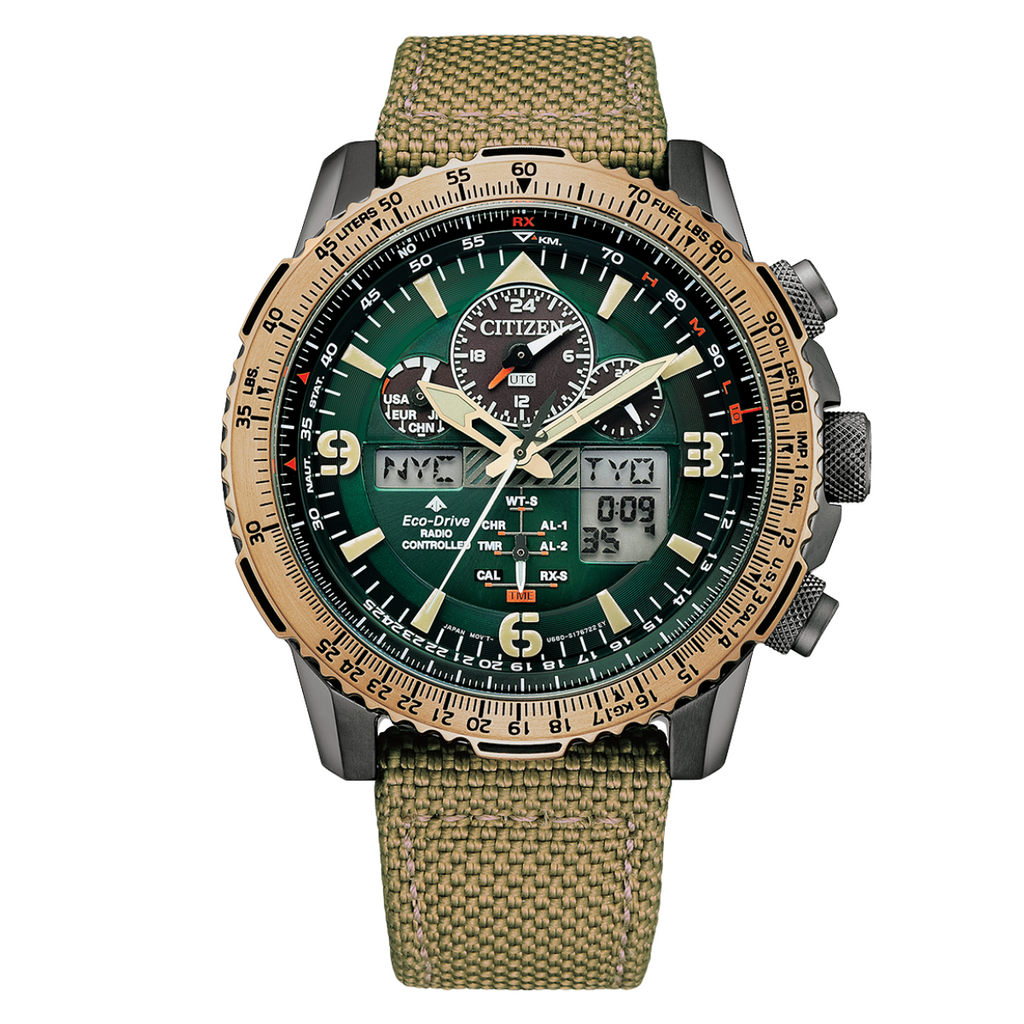 Citizen Promaster JY8074-11X JY8074 Chronograph Green Dial Eco