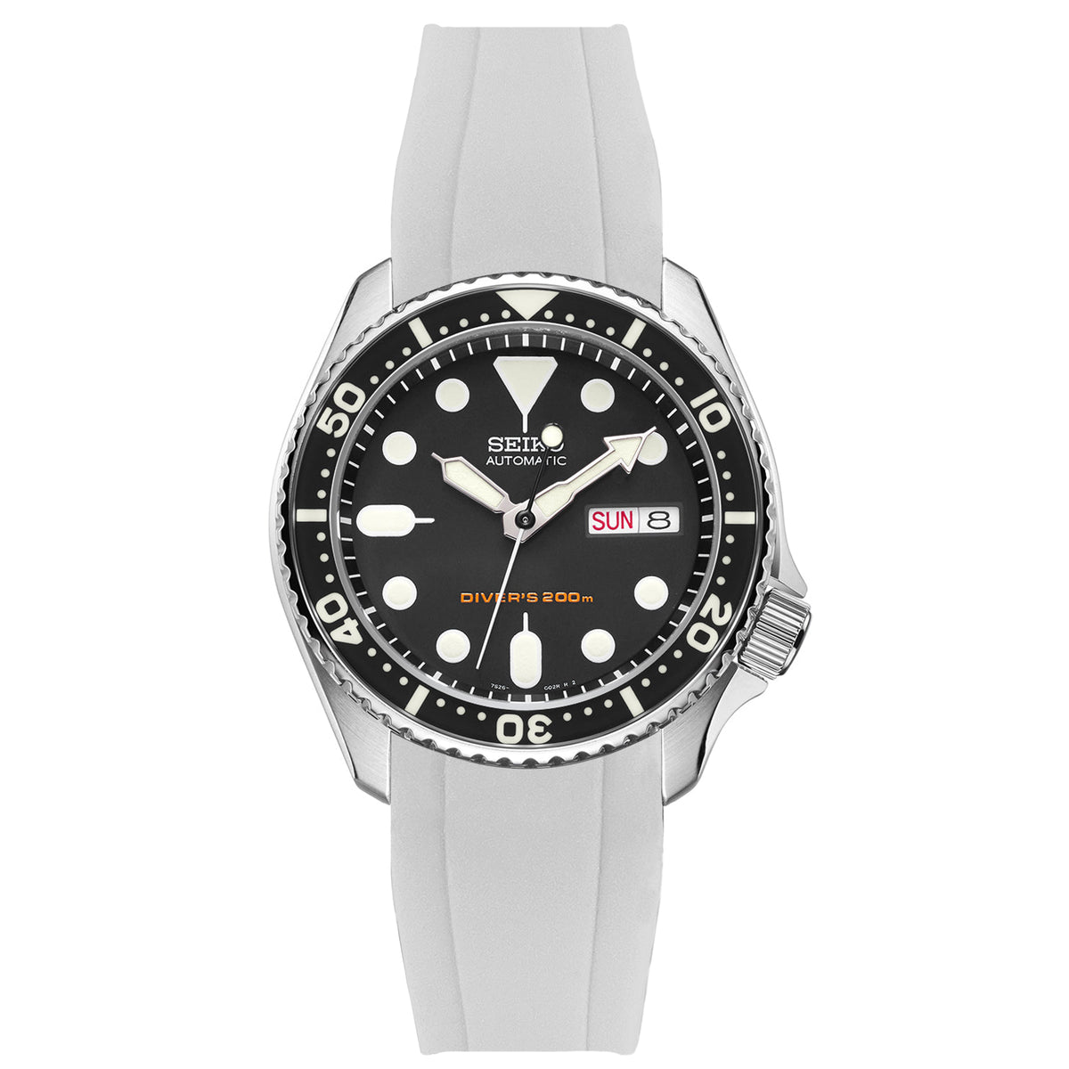 Seiko Skx013 Best Rubber Strap For Skx007 White Curved End