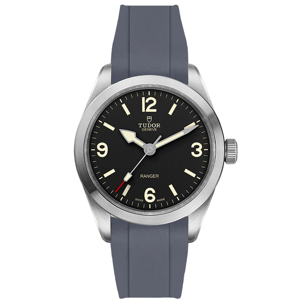 Grey FKM Rubber Watch Strap | Tudor Ranger | 20mm | Integrated