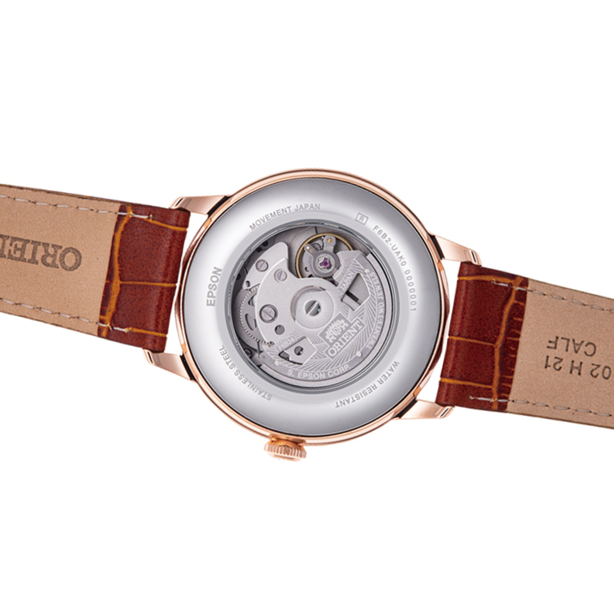 Orient RA-AK0801S Bambino Version 9 Sun & Moon White Dial Leather Classic Watch