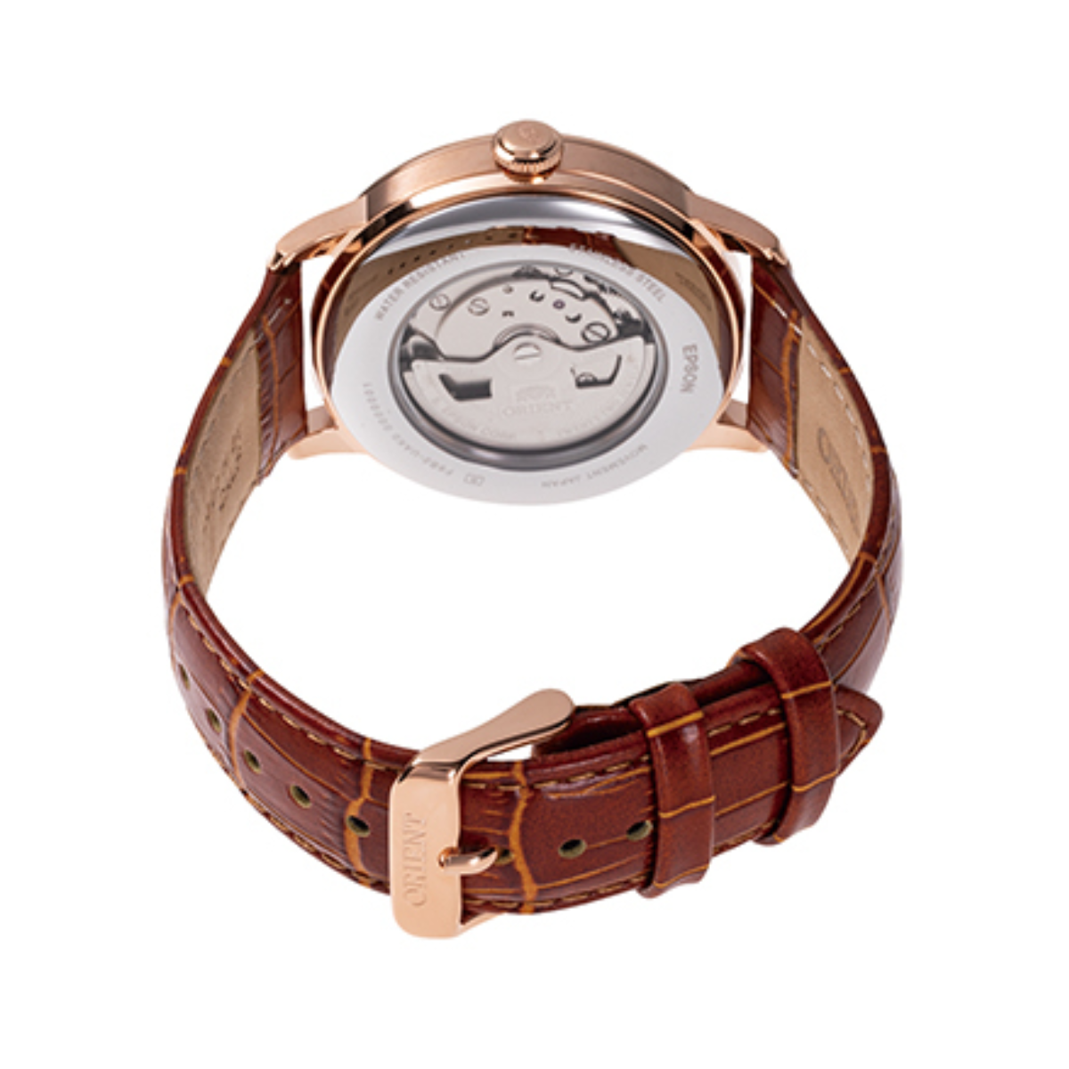 Orient RA-AK0801S Bambino Version 9 Sun & Moon White Dial Leather Classic Watch
