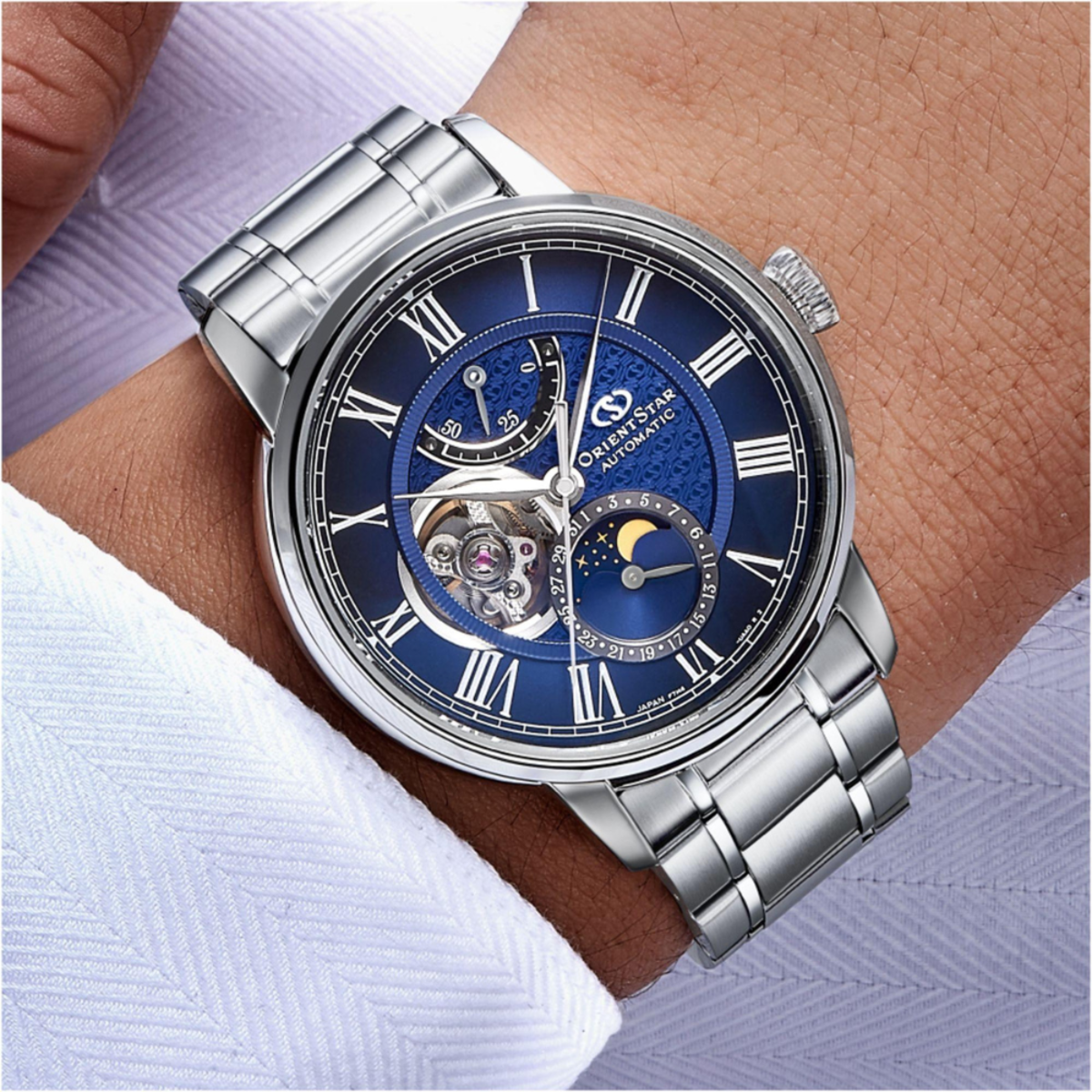 Orient Star | Classic M45 F7 Moon Phase Semi-Skeleton Watch RE-BT0006L