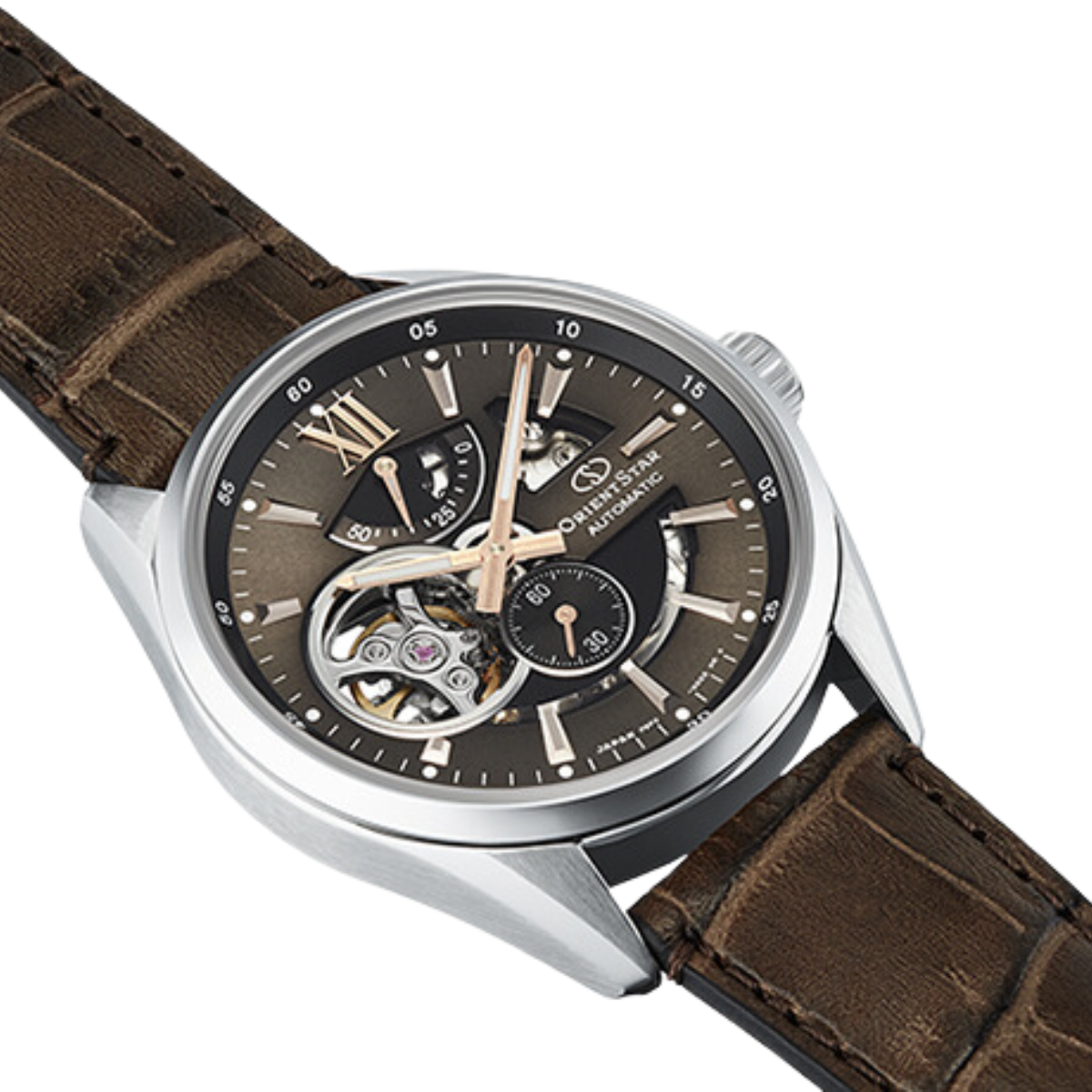Orient Star RE-AV0006Y RE-AV0006Y00B Semi-Skeleton Automatic  Brown Dial Leather Watch