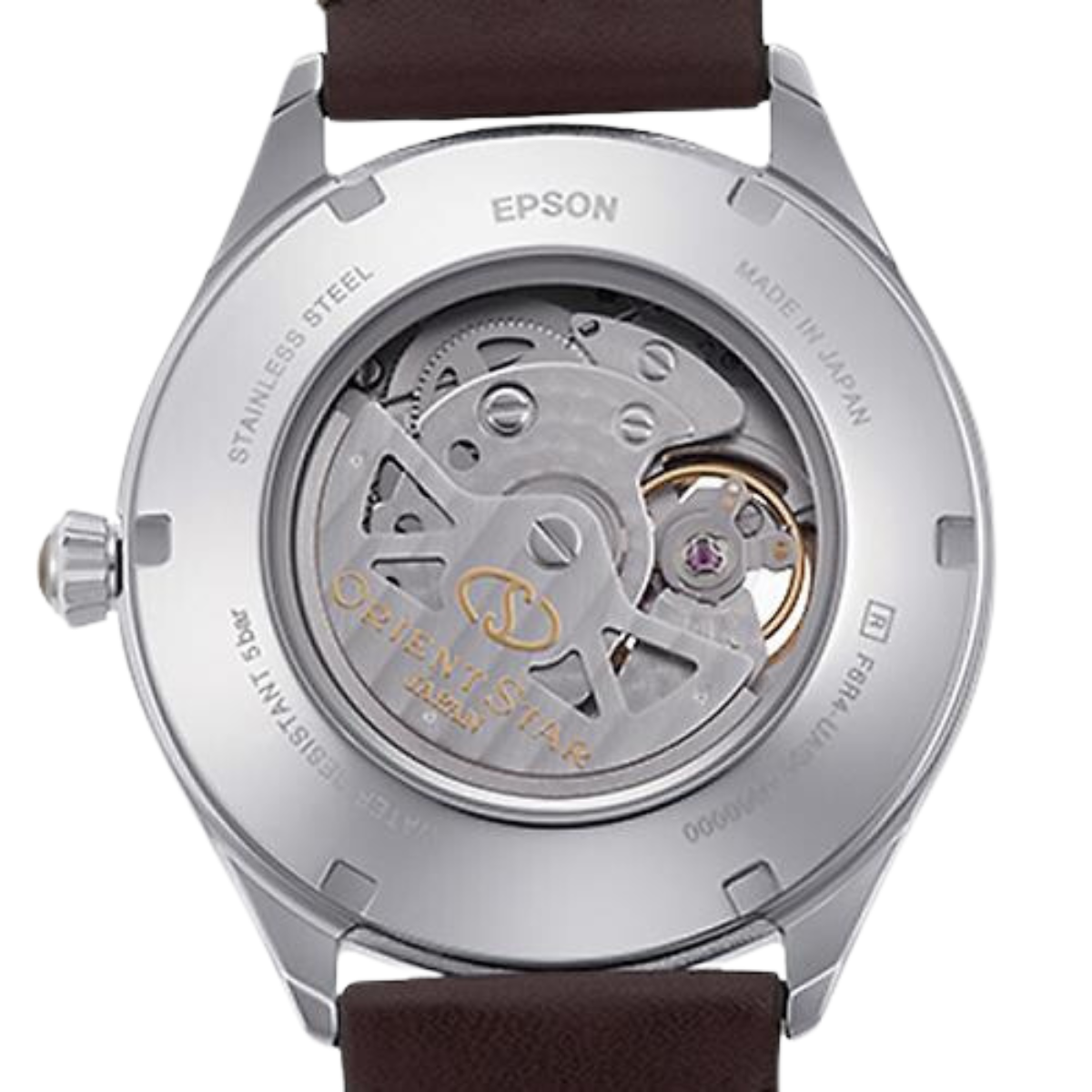 Orient Star RK-AT0202E Classic Semi-Skeleton Automatic Green Dial Leather Watch