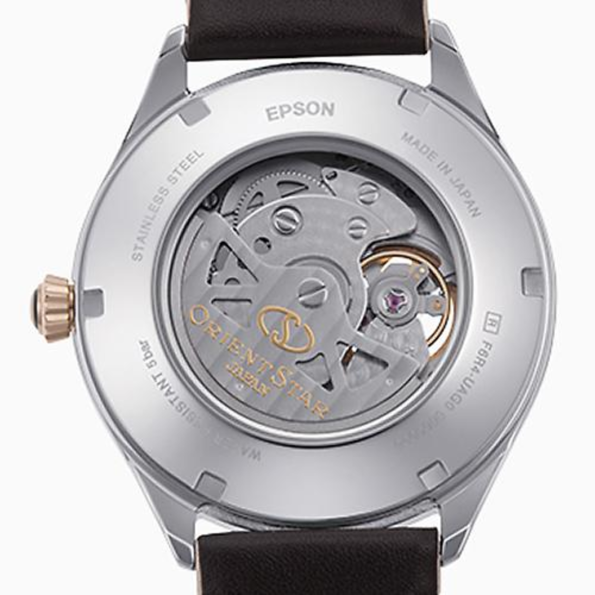 Orient Star RK-AT0201G Classic Semi-Skeleton Automatic Beige Dial Leather Watch