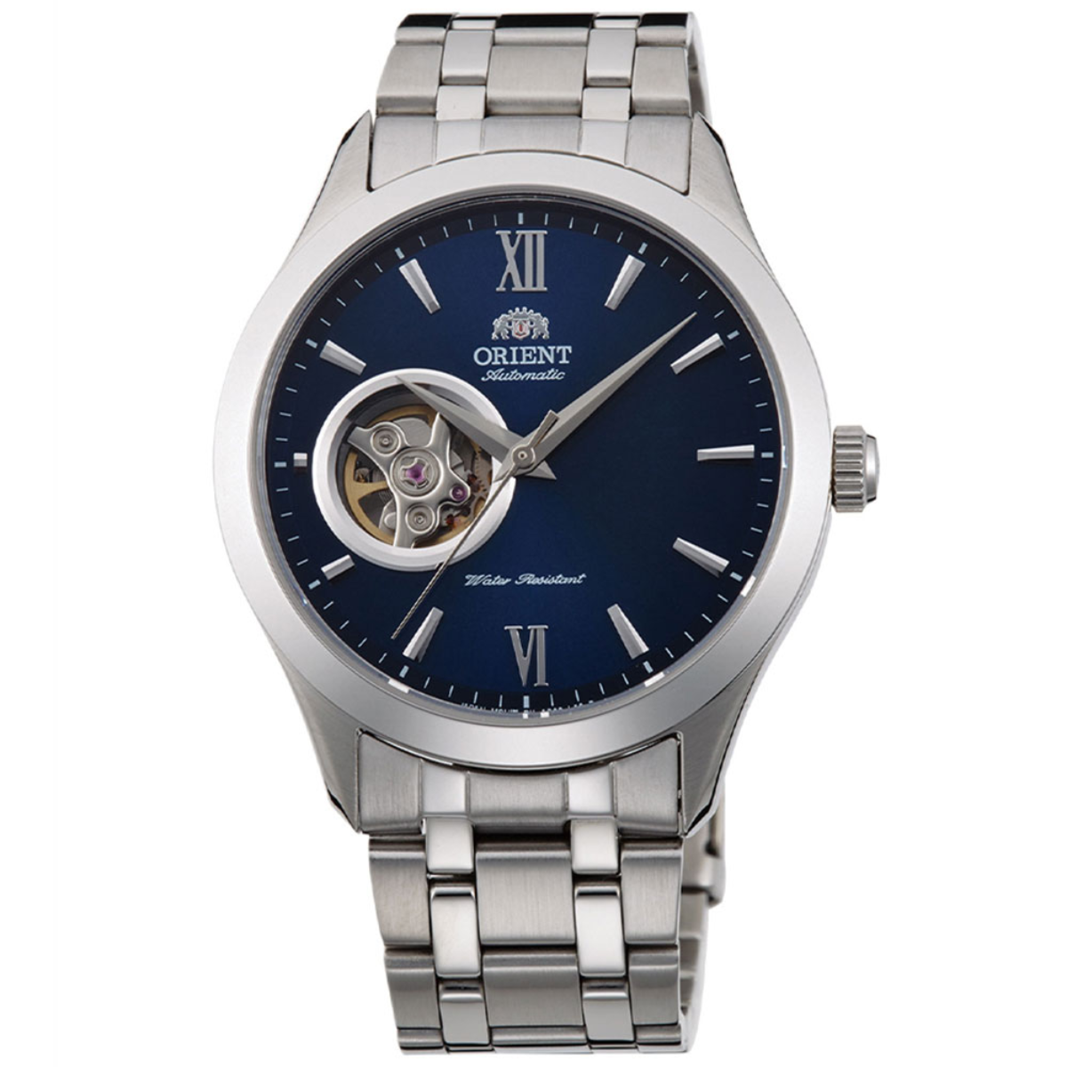 Orient TAG03001D Classic Contemporary Open Heart Blue Dial Casual Automatic Watch