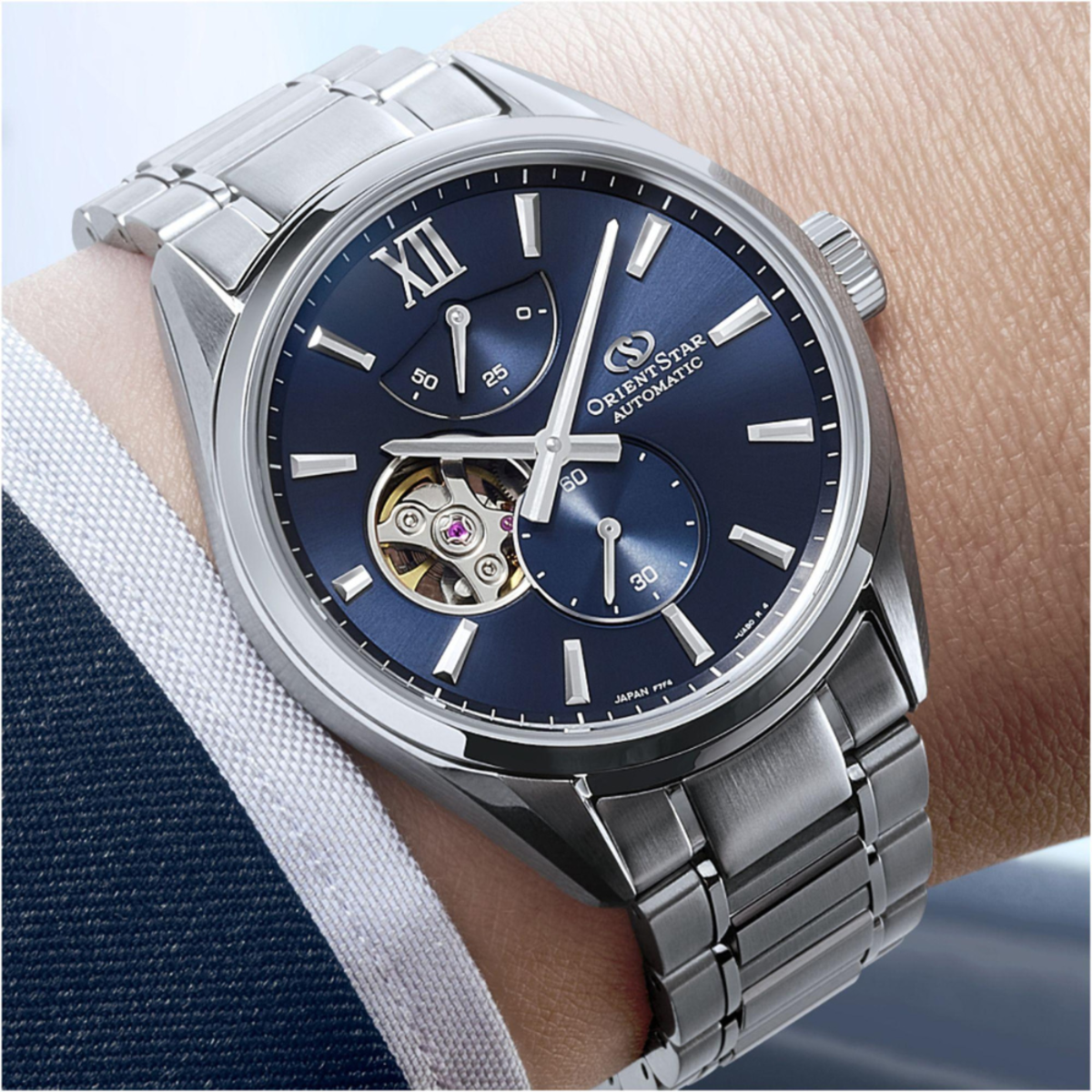 Orient Star | M34 F7 Semi Skeleton Blue Dial Automatic Watch RE-BY0010L