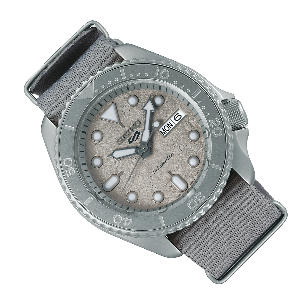 Seiko 5 Cement SRPG61K1 SRPG61 SRPG61K Grey Nylon Sports Watch