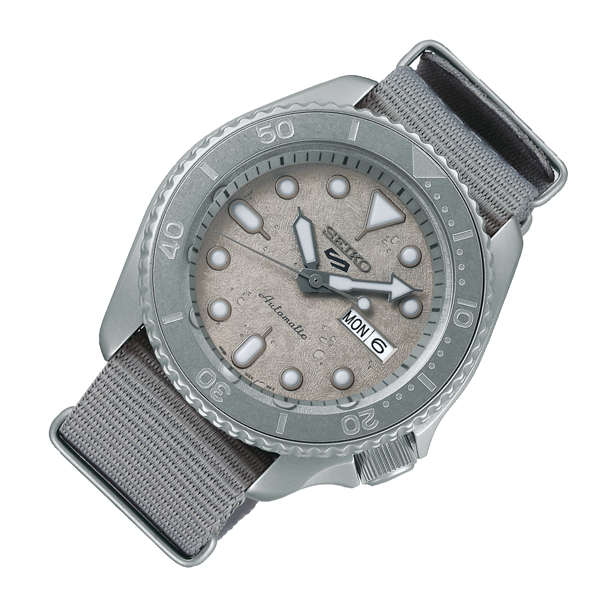 Seiko 5 Cement SRPG61K1 SRPG61 SRPG61K Grey Nylon Sports Watch