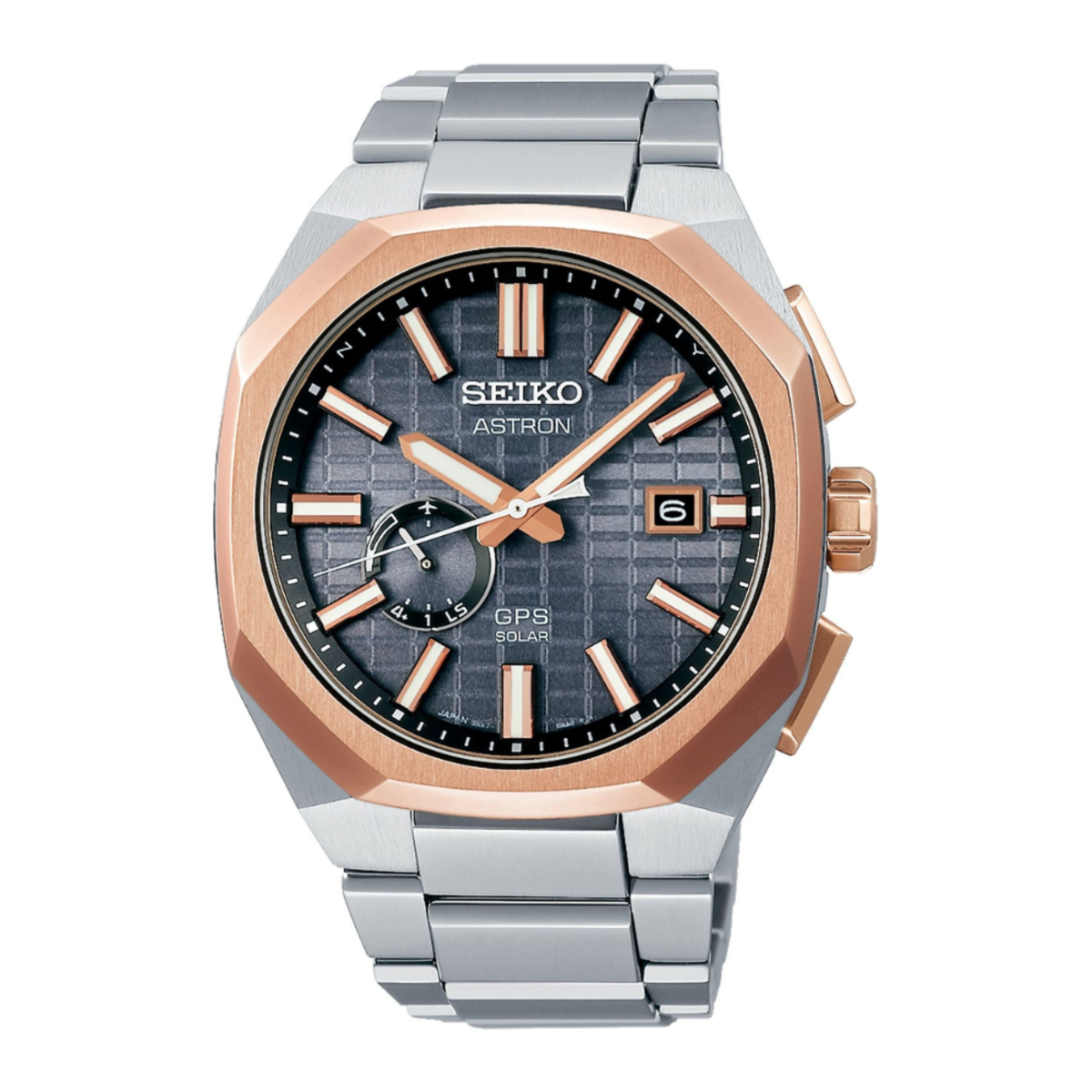 Seiko Astron SSJ014J1 GPS Solar Hexagon Rose Gold Edition Watch