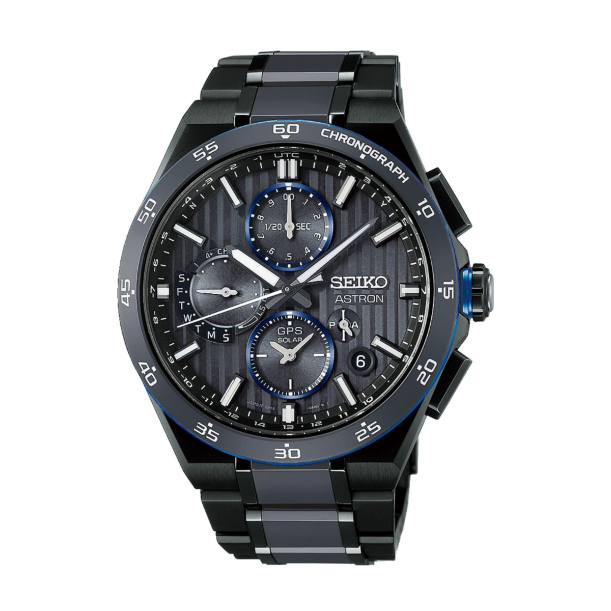 Seiko Astron GPS Solar Titanium Skyline Dial Black Titanium Watch HAB008J1
