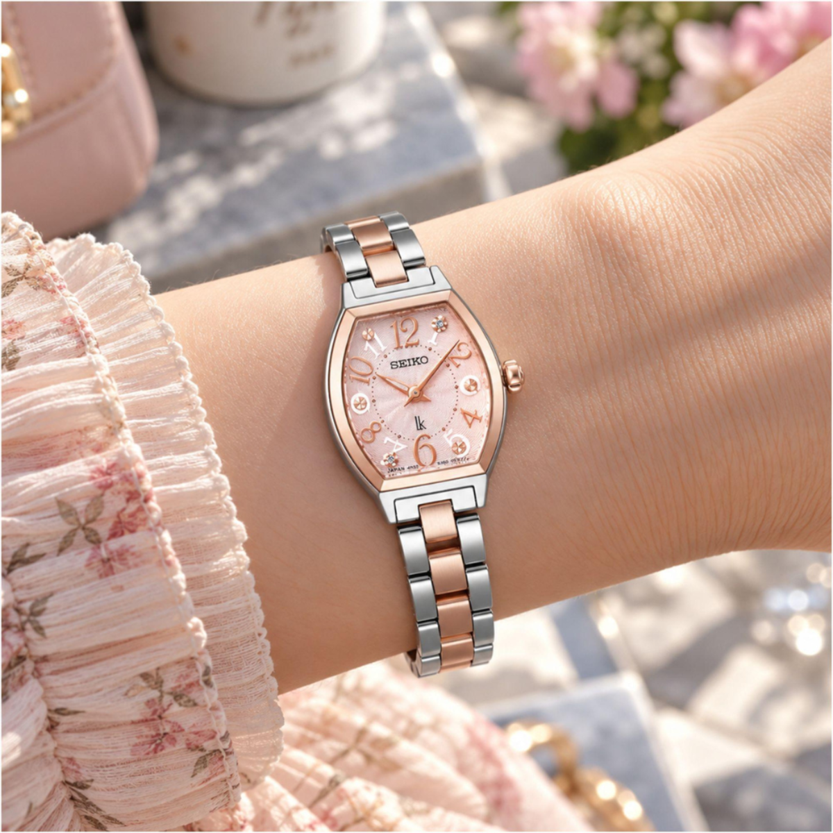 Seiko Lukia Happy Blossoms Tonneau Women's Quartz Watch SSWA012 SSWA012J
