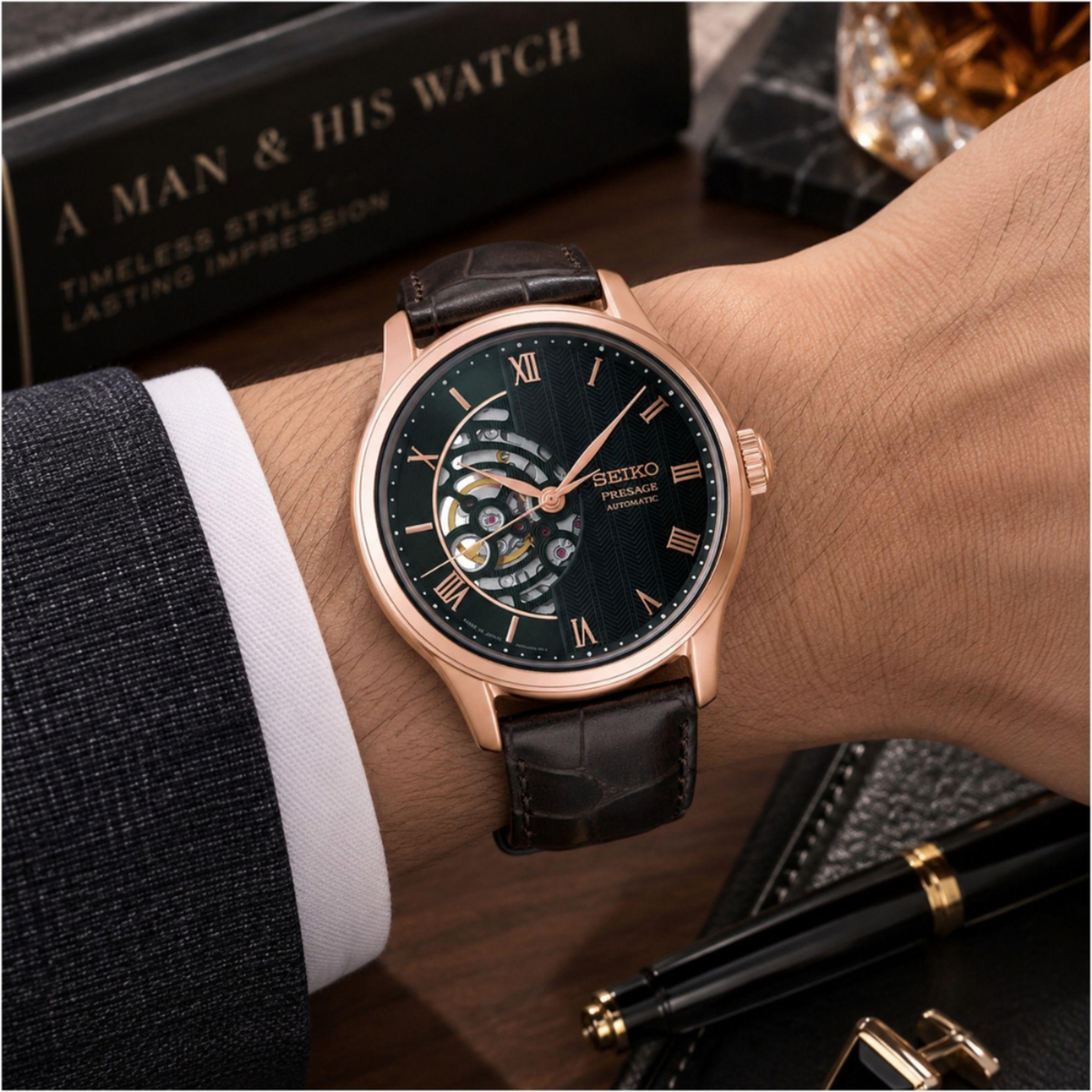 Seiko Presage Japanese Garden Semi-Skeleton Watch HCB007J1