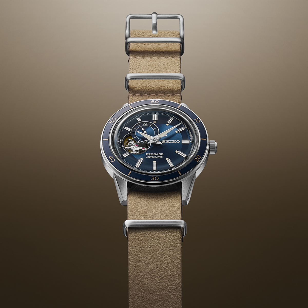 Seiko Presage SSA453J1 SSA453 SSA453J Style60's Automatic Open Heart Leather Watch