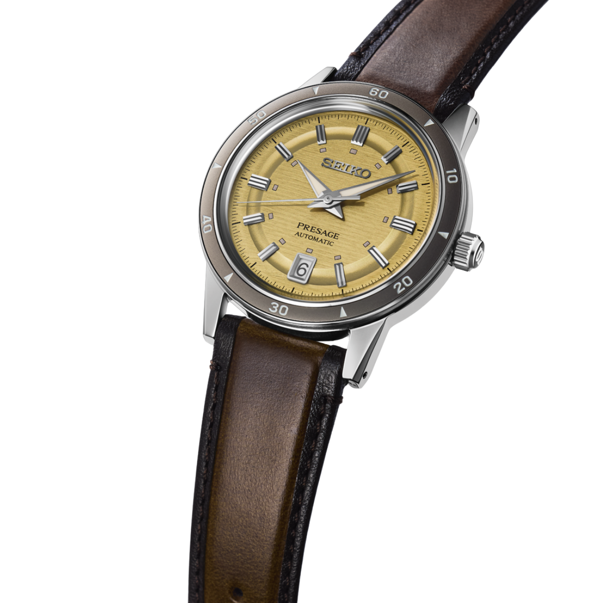 (PRE-ORDER JUNE) Seiko SRPL75J1 SRPL75 Presage Vintage Style 60's Yellow Dial