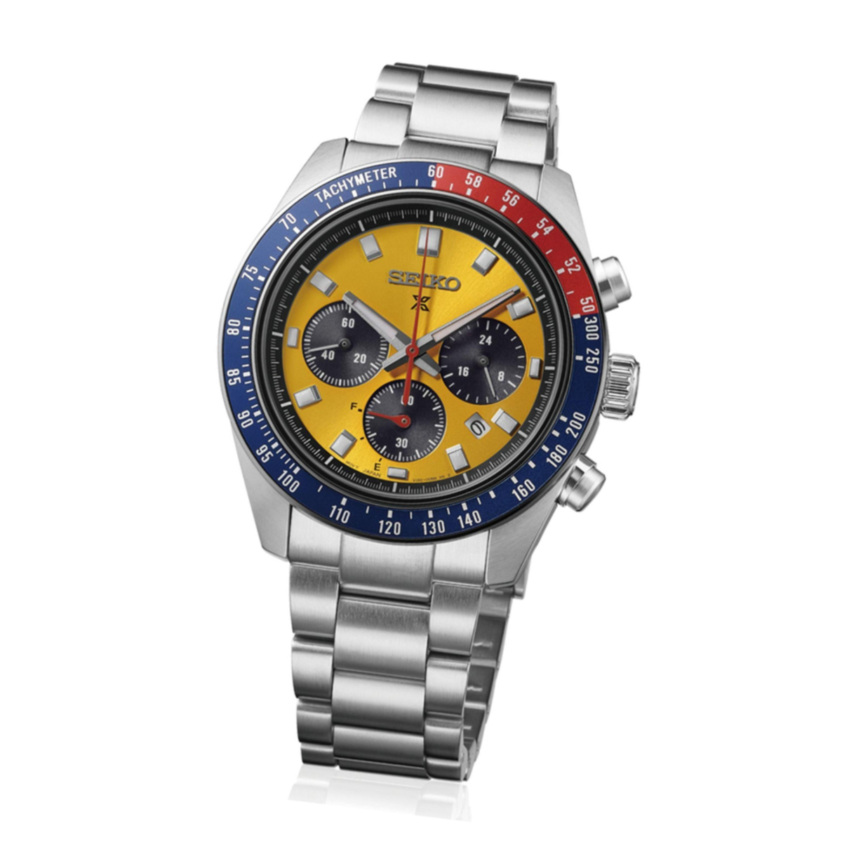 Seiko Prospex Speedtimer Solar Chronograph Yellow Dial Watch HBJ004P1