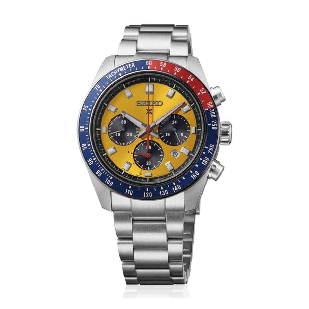 Seiko Prospex Speedtimer Solar Chronograph Yellow Dial Watch HBJ004P1