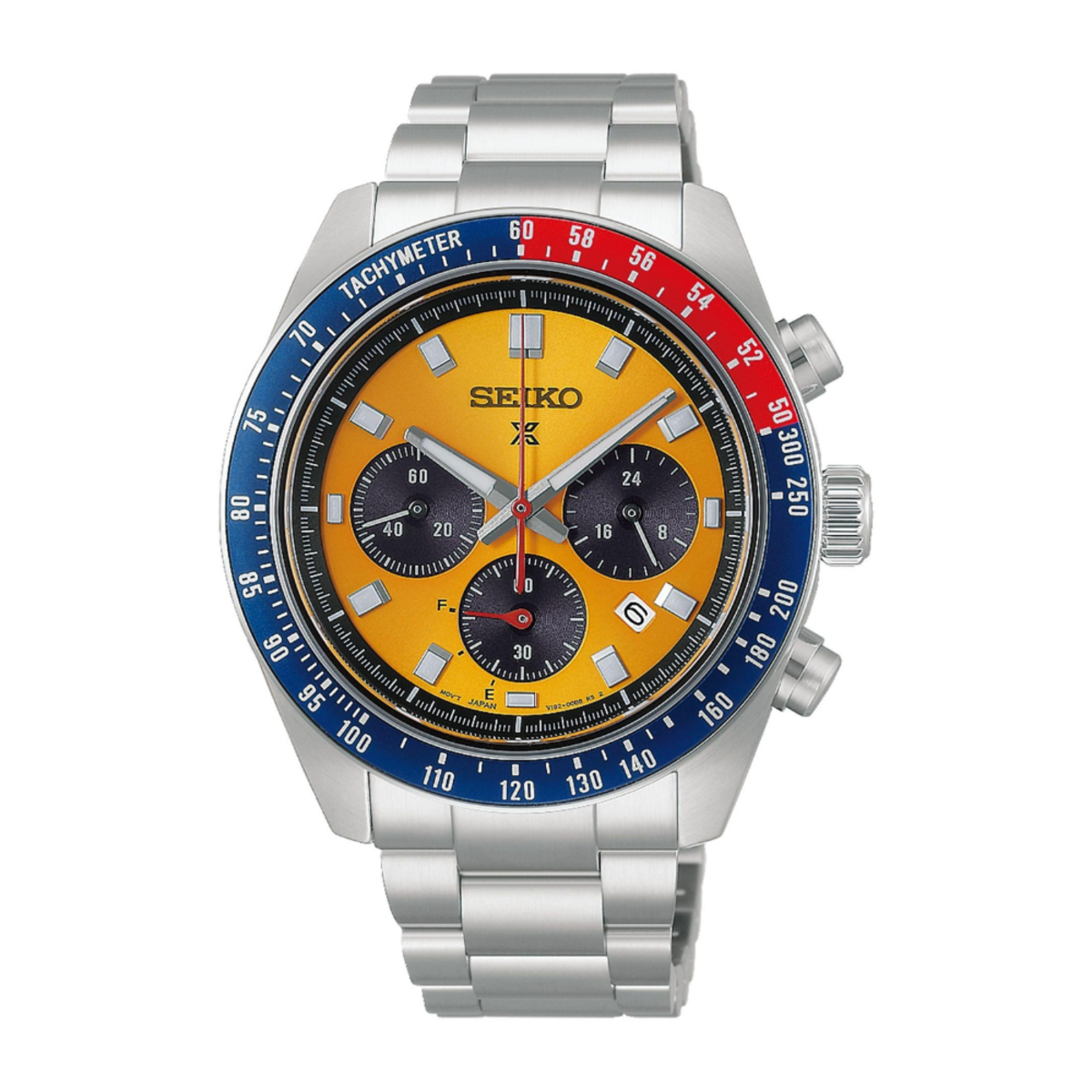Seiko Prospex Speedtimer Solar Chronograph Yellow Dial Watch HBJ004P1