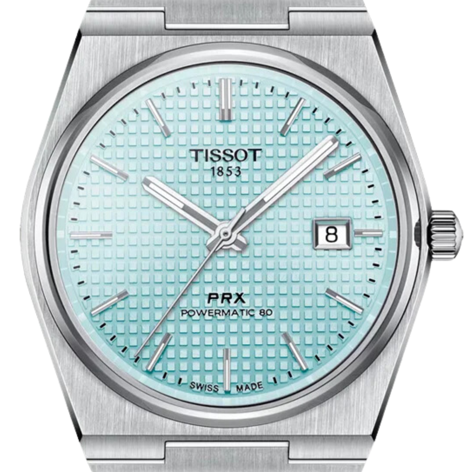 Tissot 1853 PRX Powermatic 80 T137.407.11.351.00 T1374071135100 Ice Blue Dial Mens Watch
