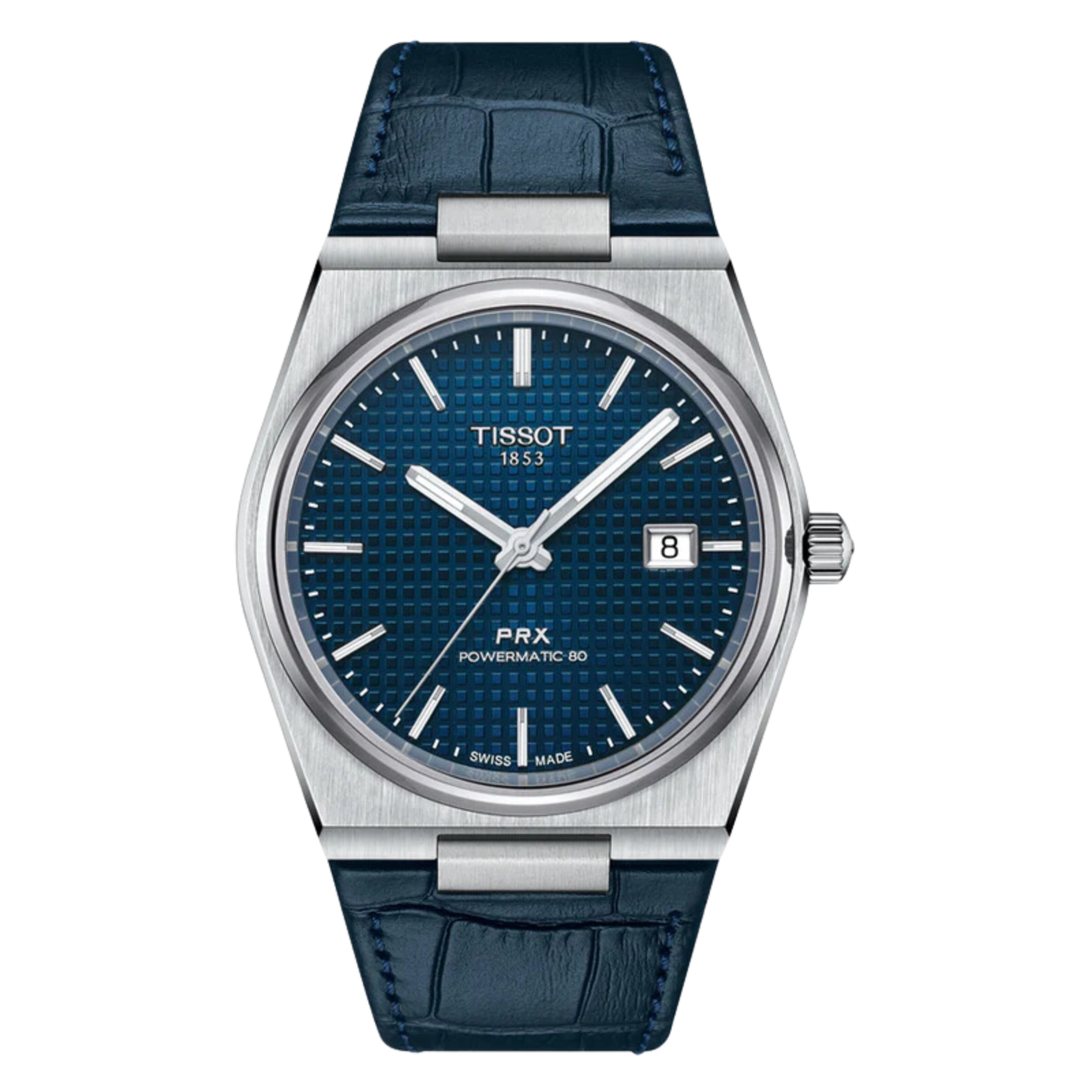 Tissot 1853 PRX Powermatic 80 T1374071604100 T137.407.16.041.00 Blue Dial Leather Watch
