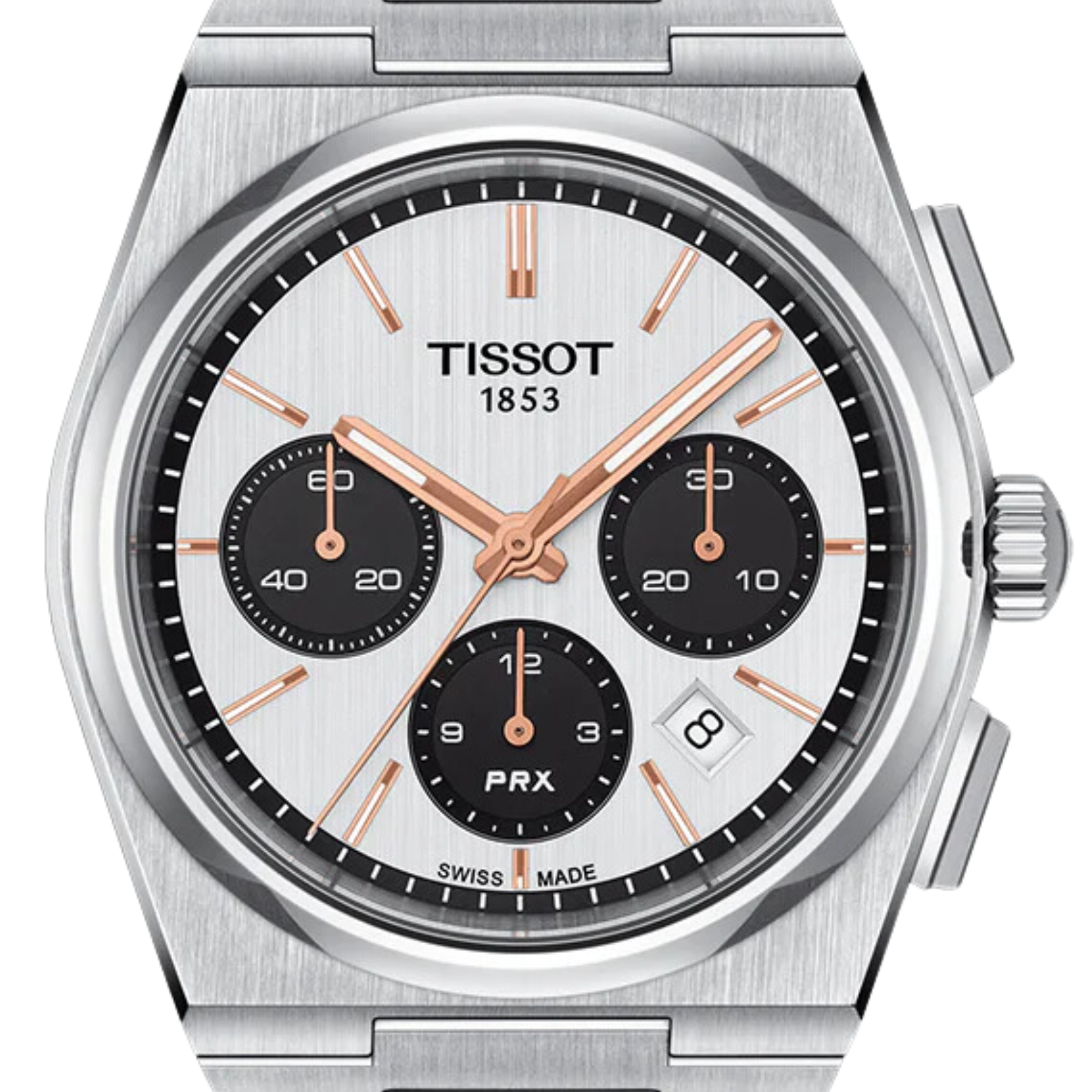 Tissot 1853 PRX Automatic Chronograph T1374271101100 T137.427.11.011.00 White Dial Watch