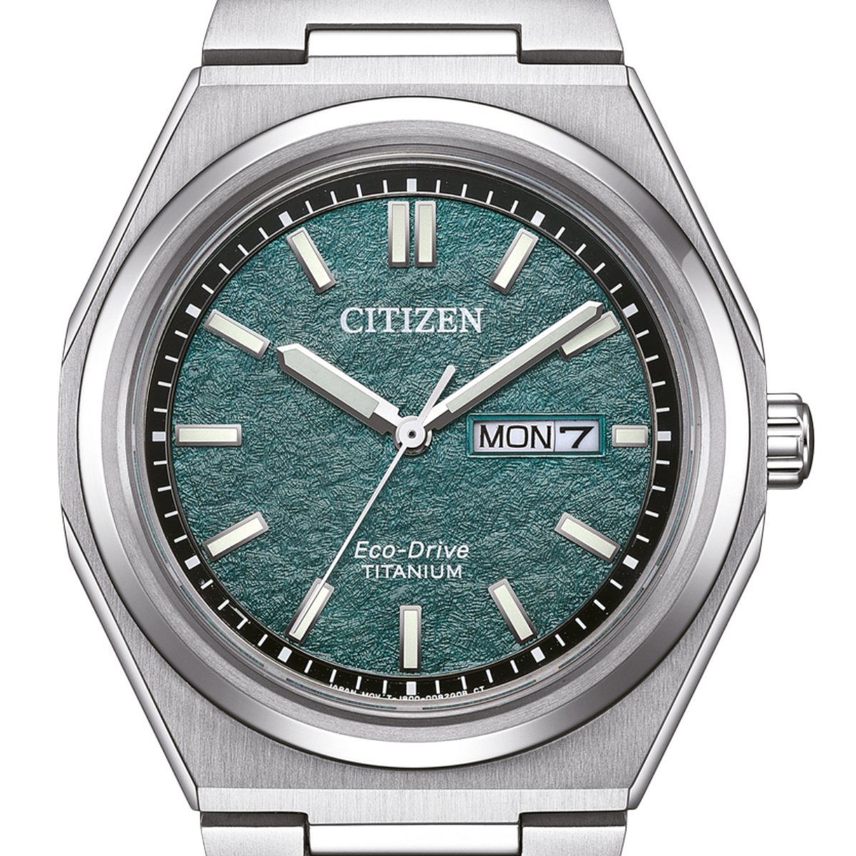 Citizen AW0130-85 AW0130-85XE AW0130-85X Green Dial Eco-Drive Super Titanium Watch -Citizen