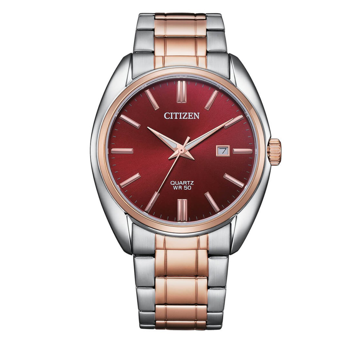 Citizen Quartz BI5104 BI5104-57L Red Dial Analog Gents Dress Watch -Citizen