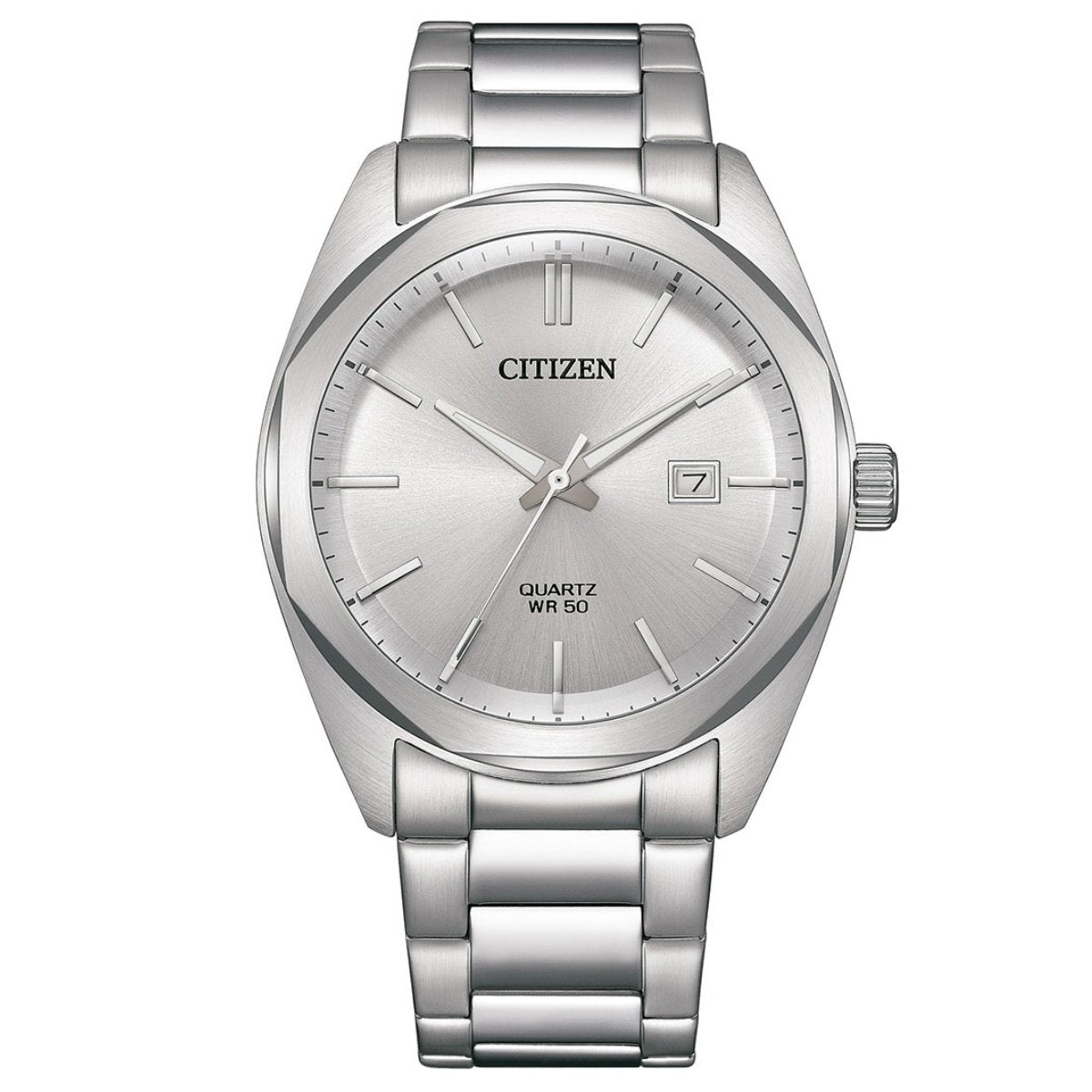 Citizen Quartz BI5110 BI5110-54A Silver Dial Stainless Steel Analog Watch -Citizen